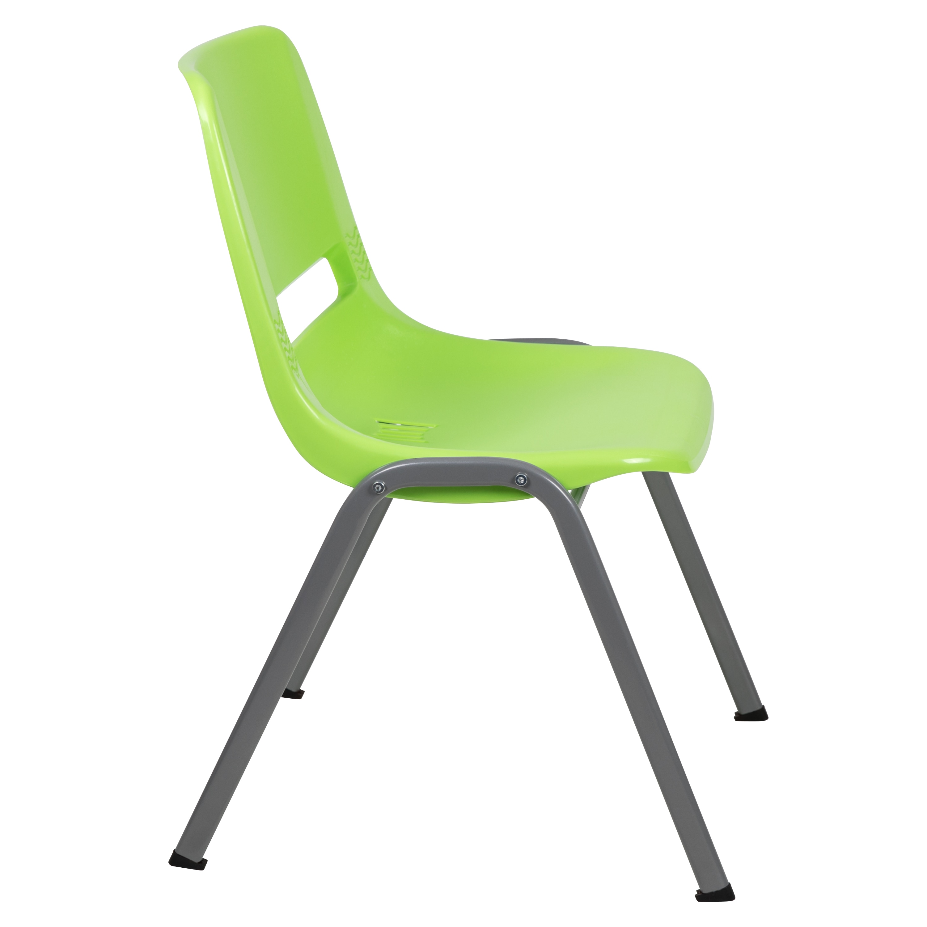 Green Ergonomic Metal Frame Stacking Chair