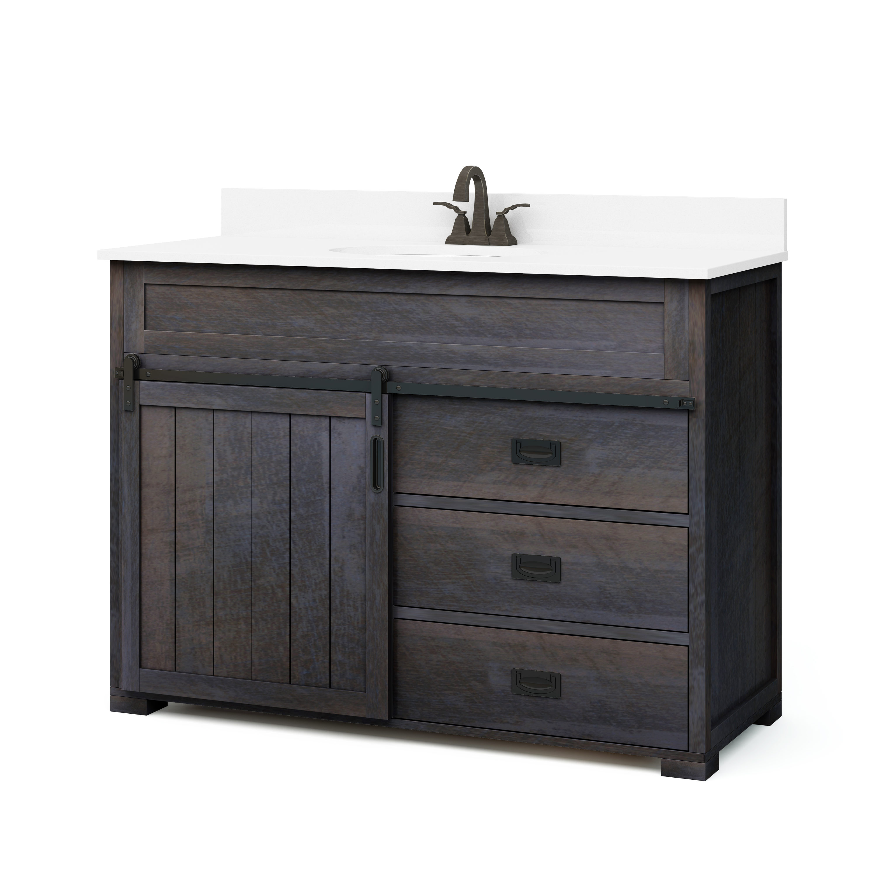Style Selections Morriston 48 In, Distressed White Vanity