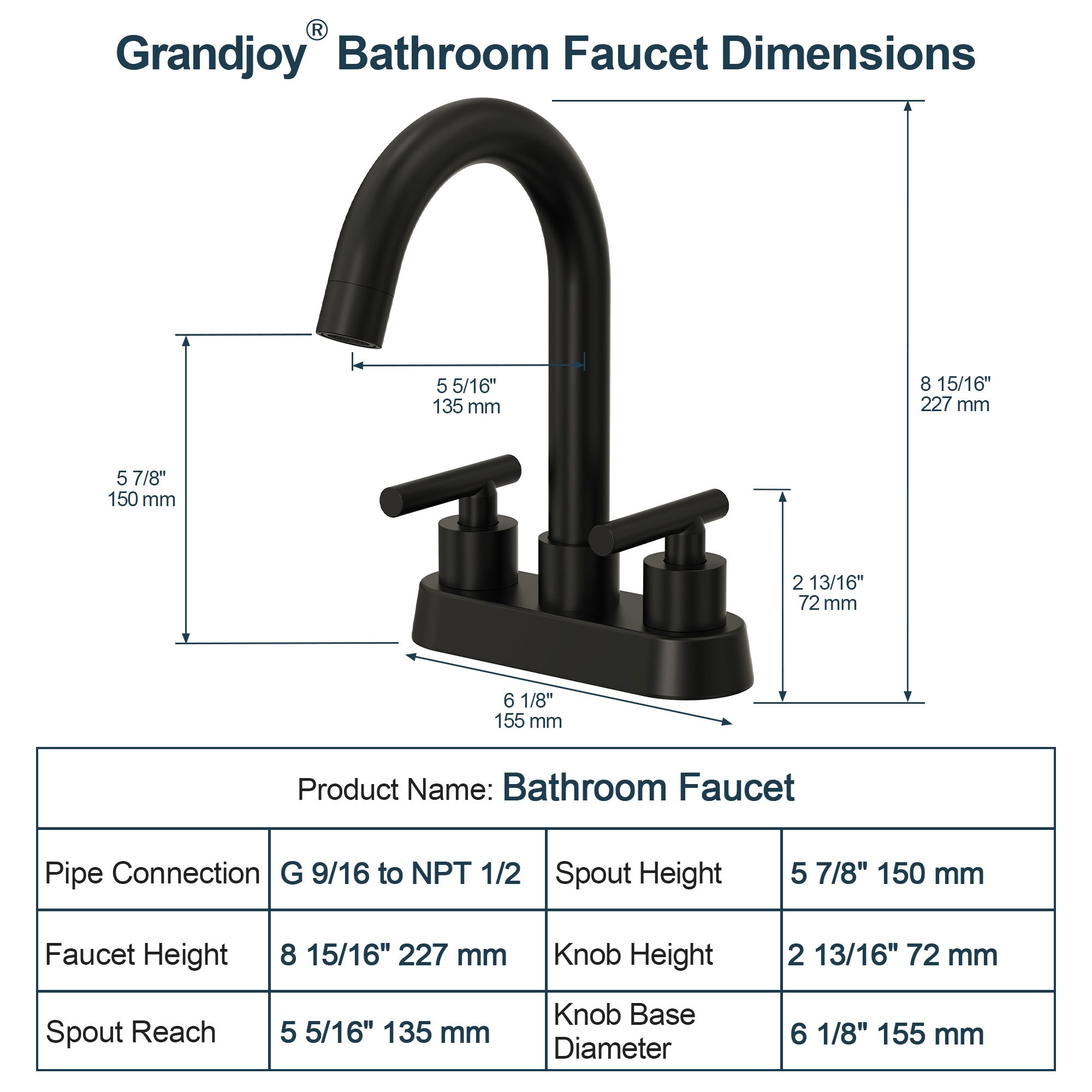 GRANDJOY TOBILI010RB Lavatory-Faucets - View #12