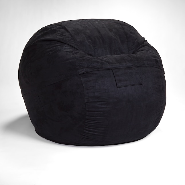 AJD Home Contemporary Black Bean Bag Chair, Removable Cover, Foam Fill, Stylish & Portable, Perfect for Living Room, Bedroom, Dorm