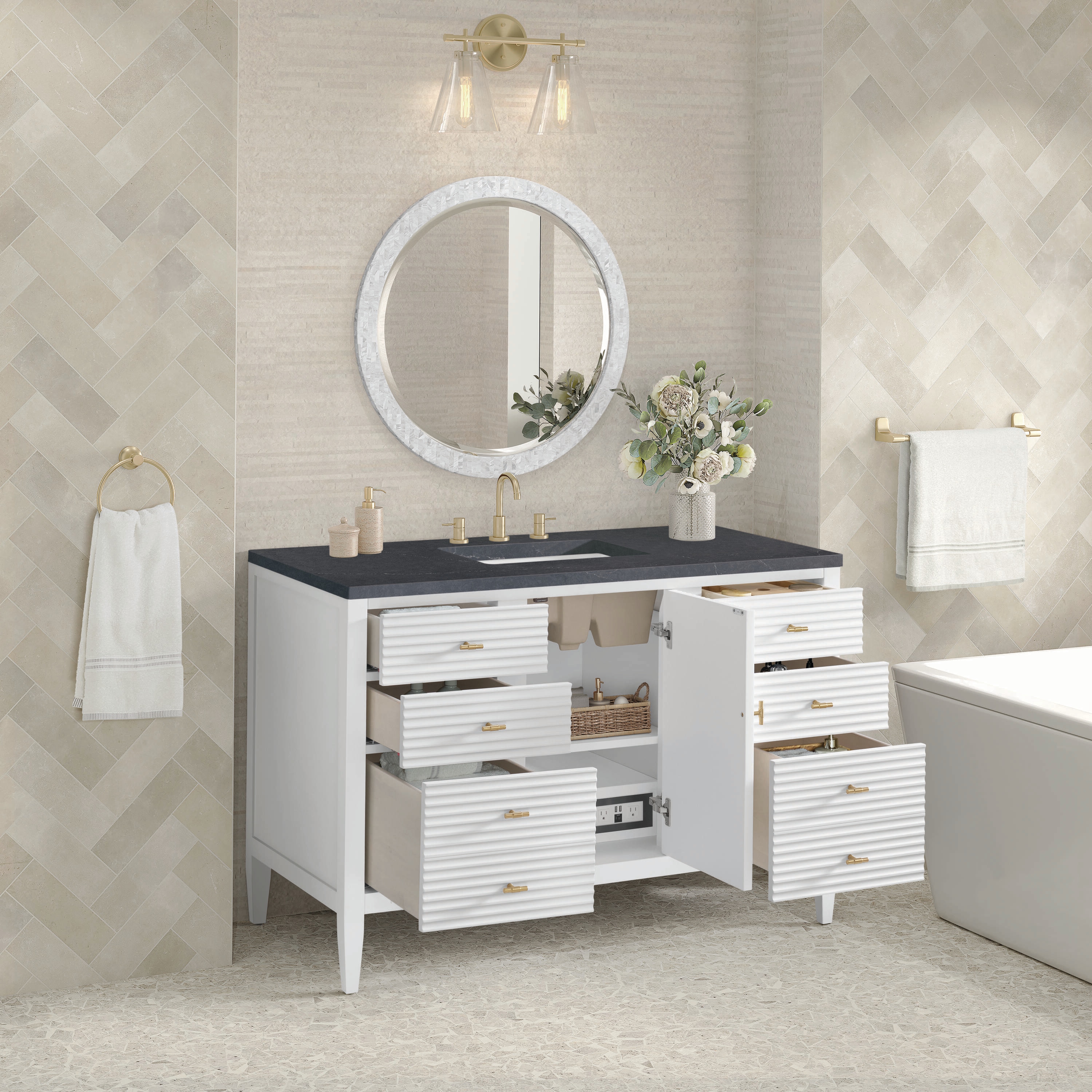 James Martin Vanities 485-V48-BW-3CSP Bath-Vanity-Combo - View #4