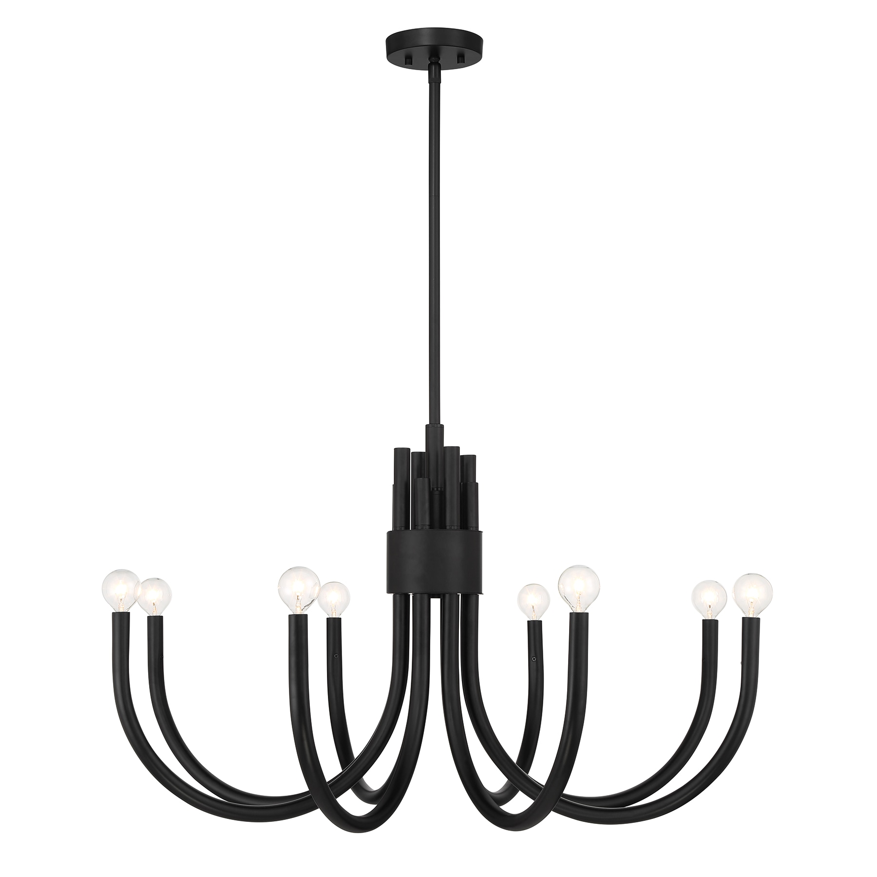 Savoy House Essentials 1-6680-8-89 Sorrento 8-Light Chandelier in Matte Black 8 -Light Matte Black Traditional For Use in Bedrooms, Dining Rooms, Foyers, Kitchens, Living Rooms Chandelier