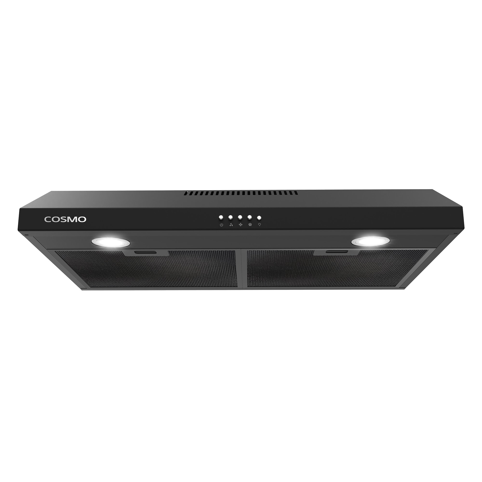Cosmo COS-5U30-BK 30 inch Ducted 380-CFM Black Under Cabinet Range Hood