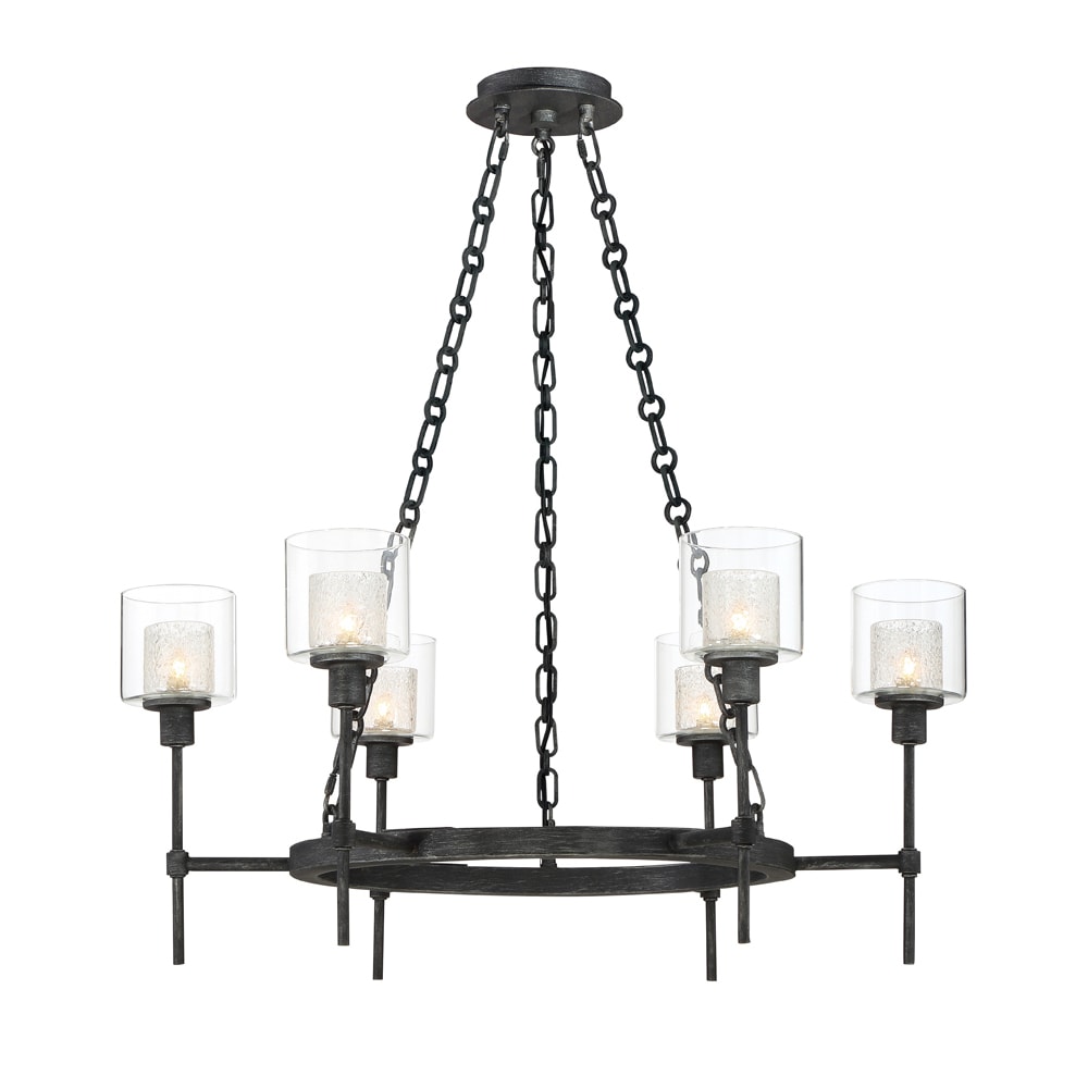 Designers Fountain 89186-WP Cazadero 6 -Light Pewter Transitional For Use in Bedrooms, Dining Rooms, Foyers, Kitchens, Living Rooms Chandelier