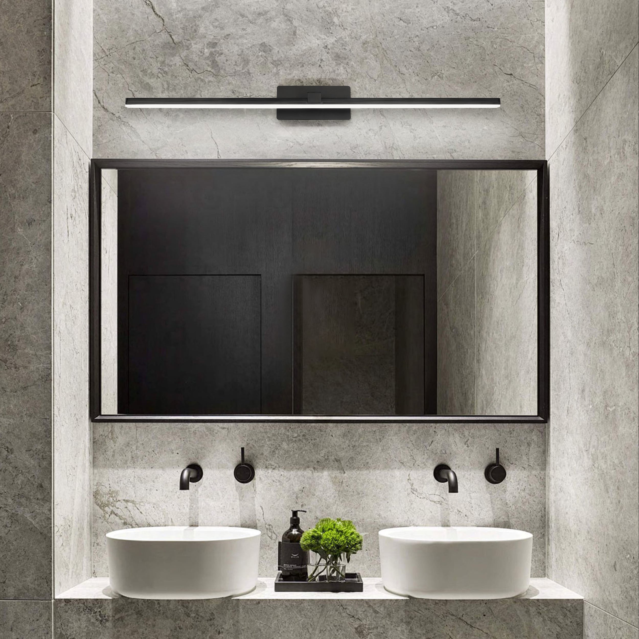 HUOKU PD1054901 NIMBUS 31.7-in 1 -Light Matte Black Integrated LED Modern/contemporary Vanity light