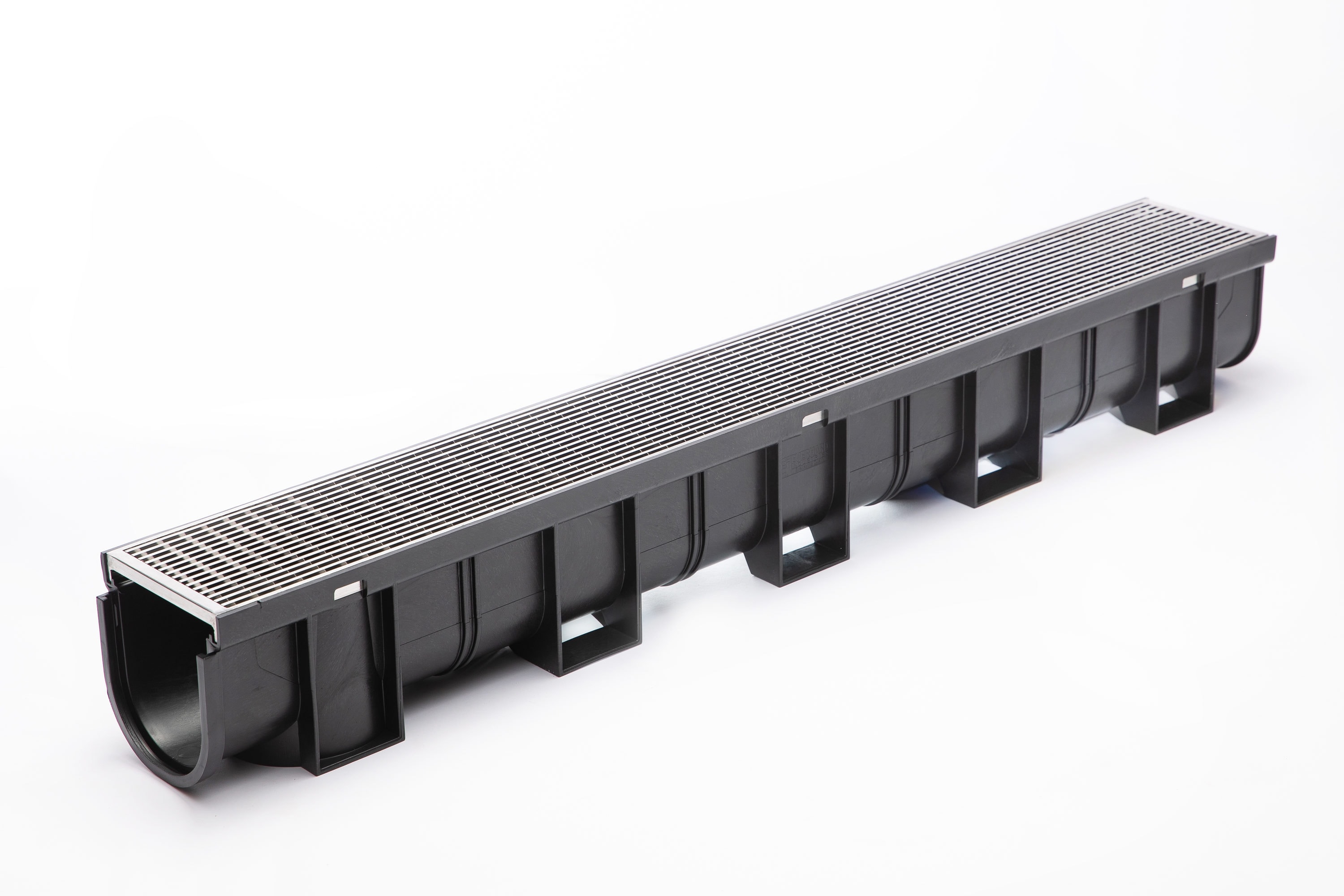 U.S. Trench Drain 83488-3 39-in L x 5-1/4-in W x 5-3/4-in dia Deep Series Galvanized Grate Channel Drain Kit 3-Pack