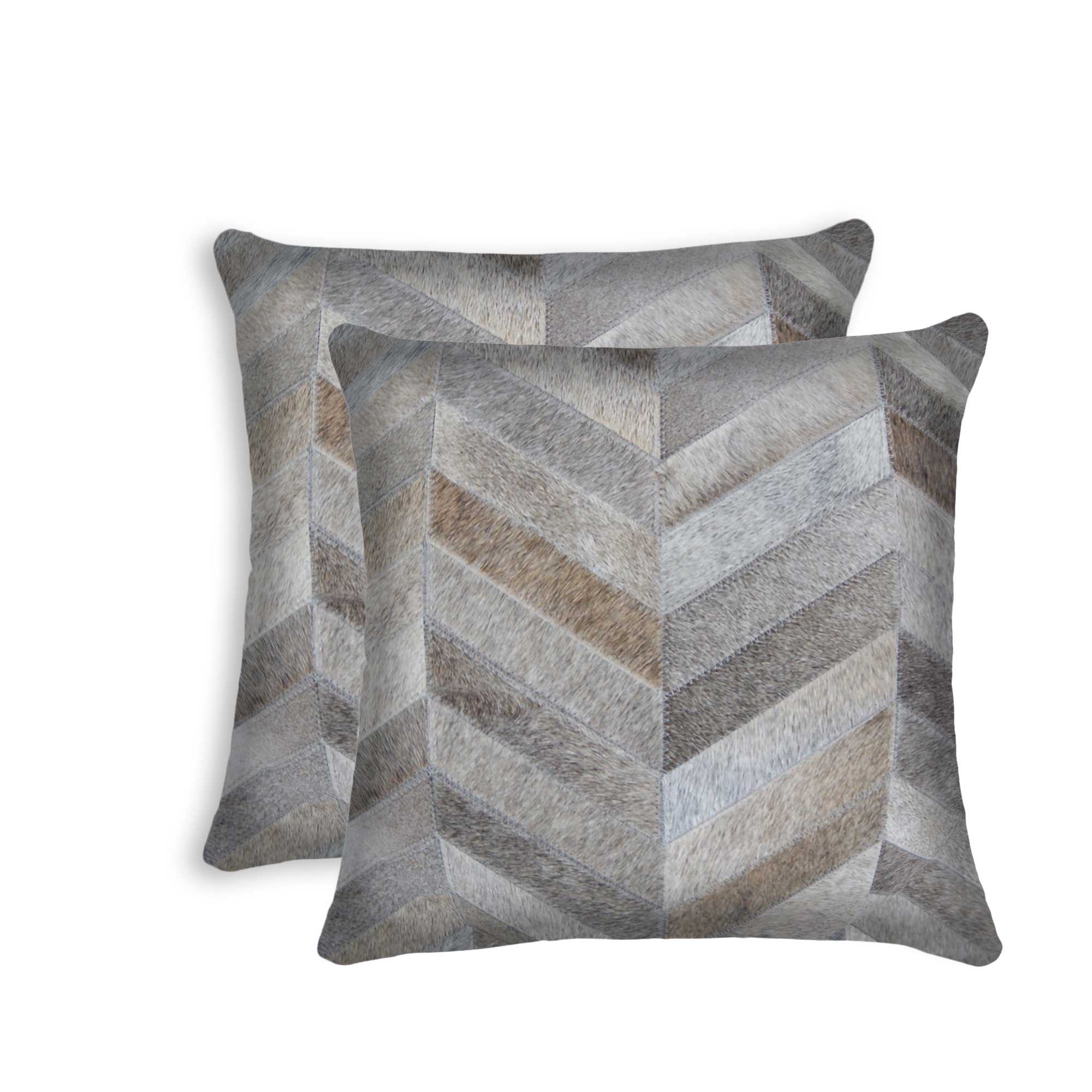 HomeRoots 316944 Josephine 2-Piece 18-in x 18-in Gray Indoor Decorative Pillow