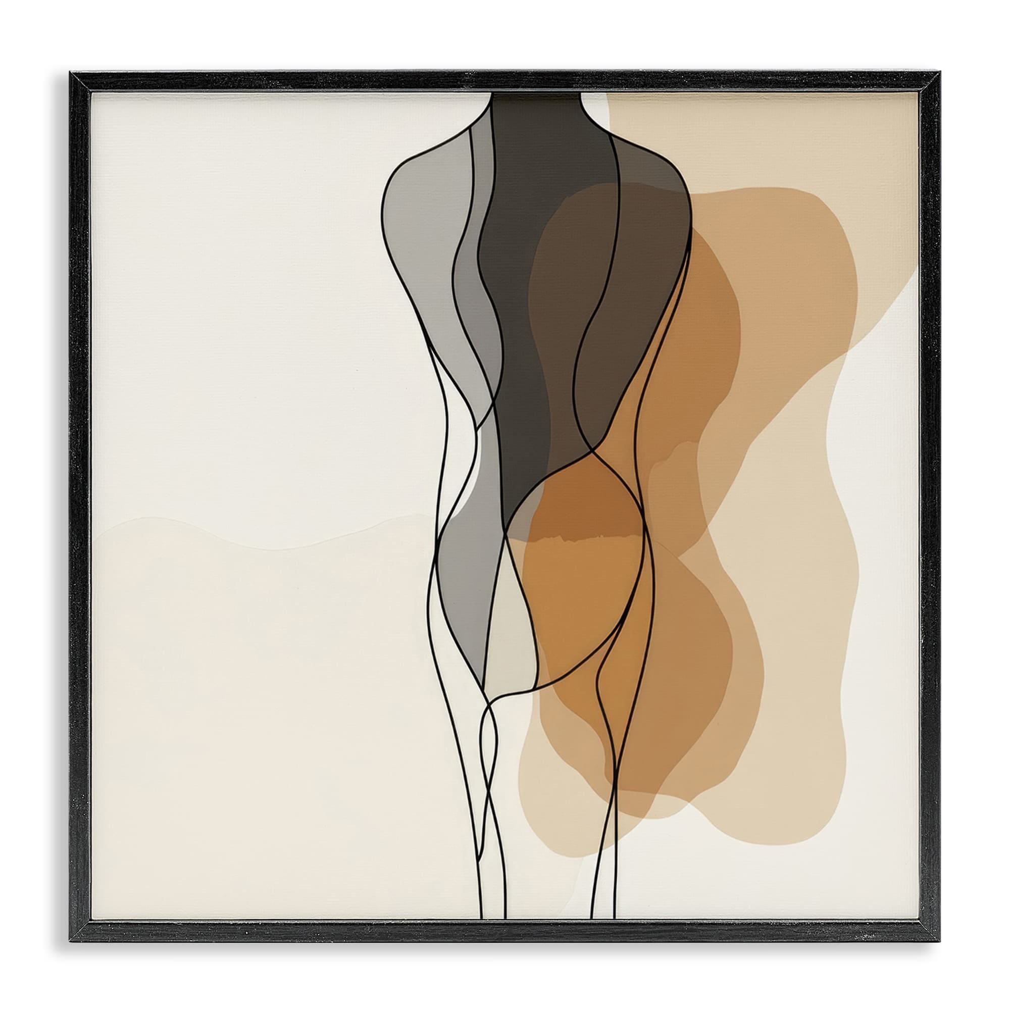 Stupell Industries BT-860-FR-24X24 Earthy Neutrals Pattern Framed Giclee design by LSR Creative Studio