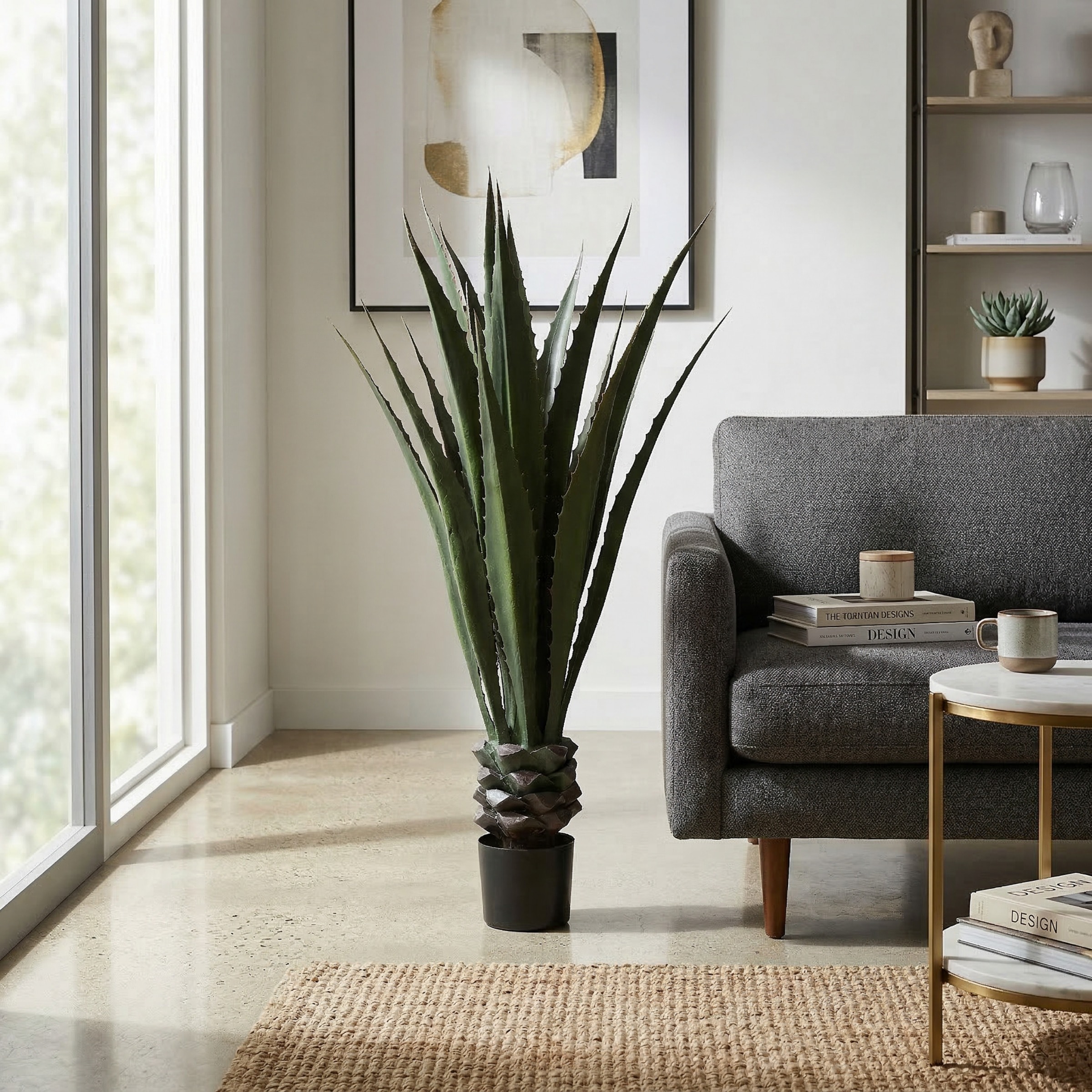 Nature Spring 52-in Green Indoor/Outdoor Agave Artificial Plant 378478ABC  at Lowes.com