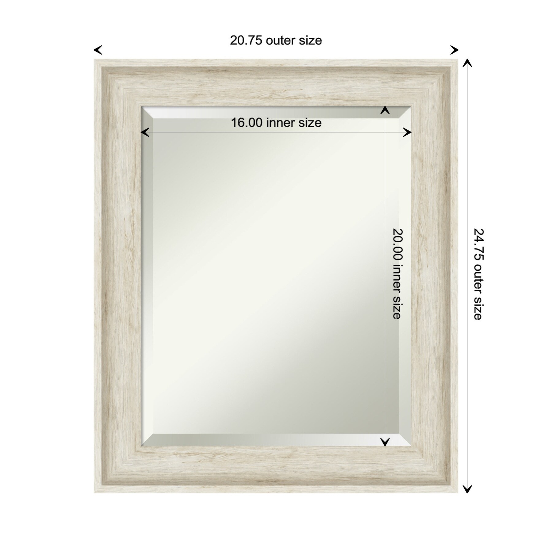 Amanti Art Regal Birch Cream 20.75-in W x 24.75-in H Natural Cream Framed Wall  Mirror in the Mirrors department at