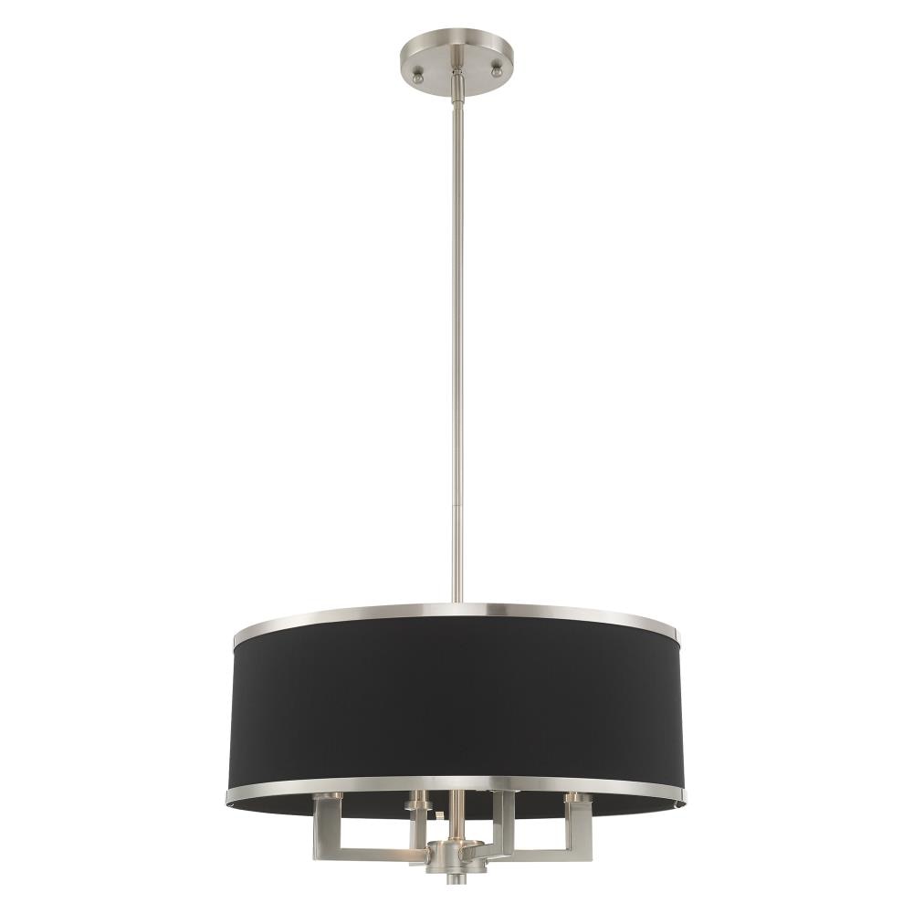 Brushed Nickel 4-Light Indoor/Outdoor Drum Chandelier