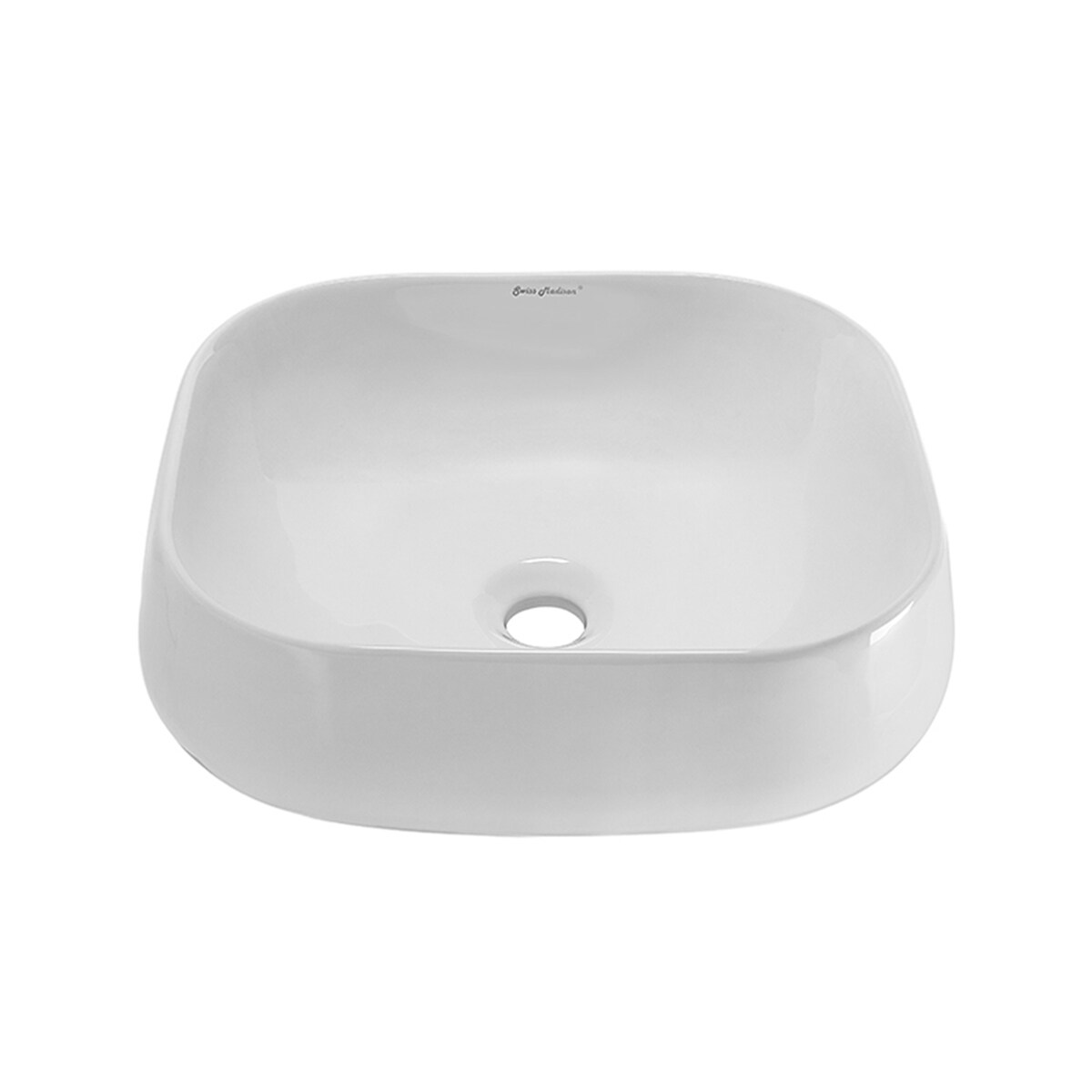 Swiss Madison SM-25-VSMPE04WH Montparnasse Ceramic Vessel Round Modern Glossy White Bathroom Sink ( 16-Inches x 18-Inches )