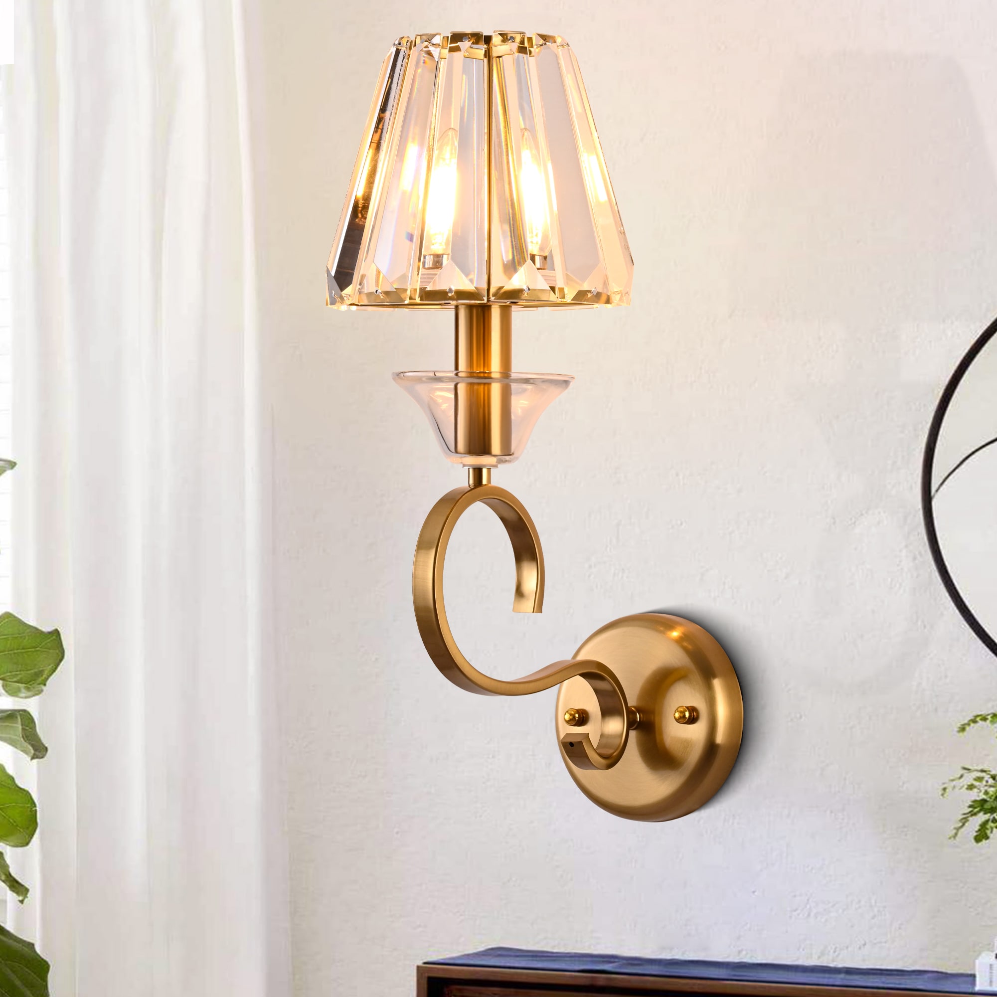 Bella Depot MZDR4104 Minimalism 6.46-in W 1 -Light Gold French country/cottage Wall Sconce