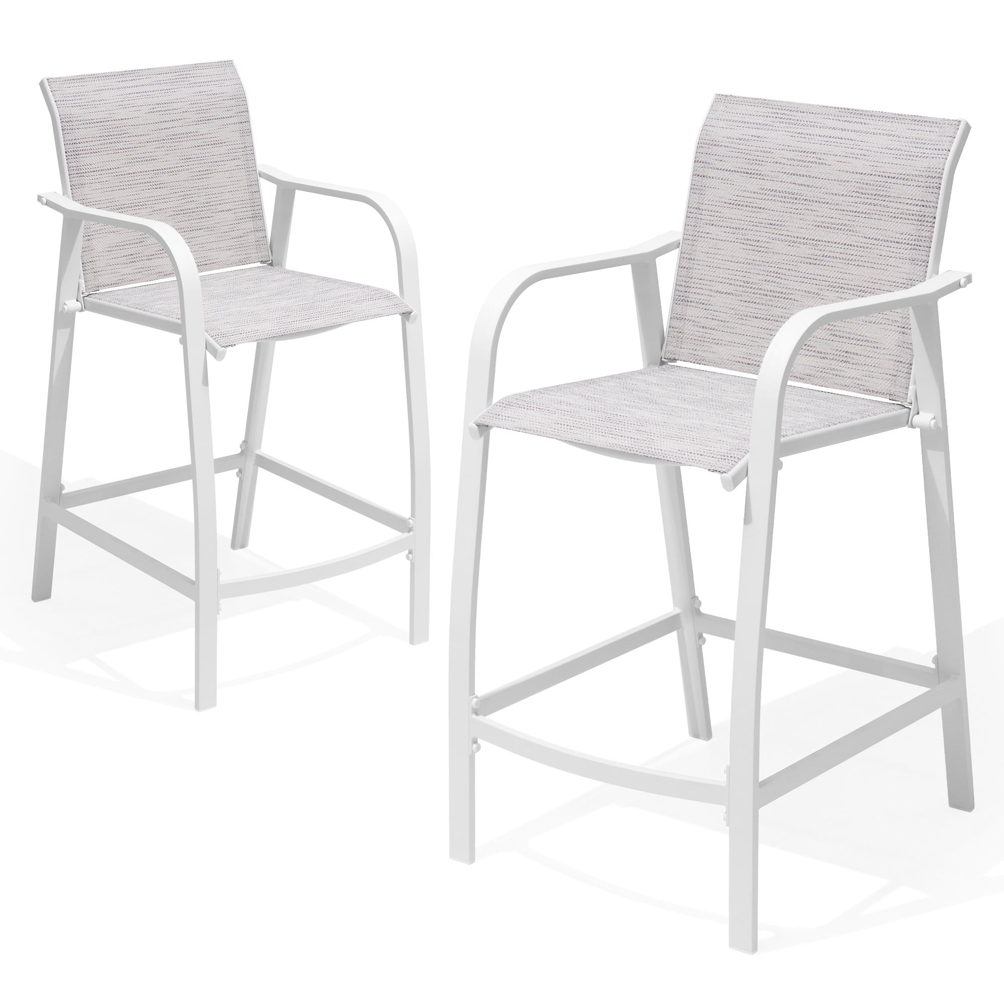Crestlive Products CL-ST001WGB Counter Height Bar Stools 2 PCS Set (Multi Color) Set of 2 Brown Metal Frame Stationary Bar Stool Chair with Multiple colors/finishes Mesh Seat
