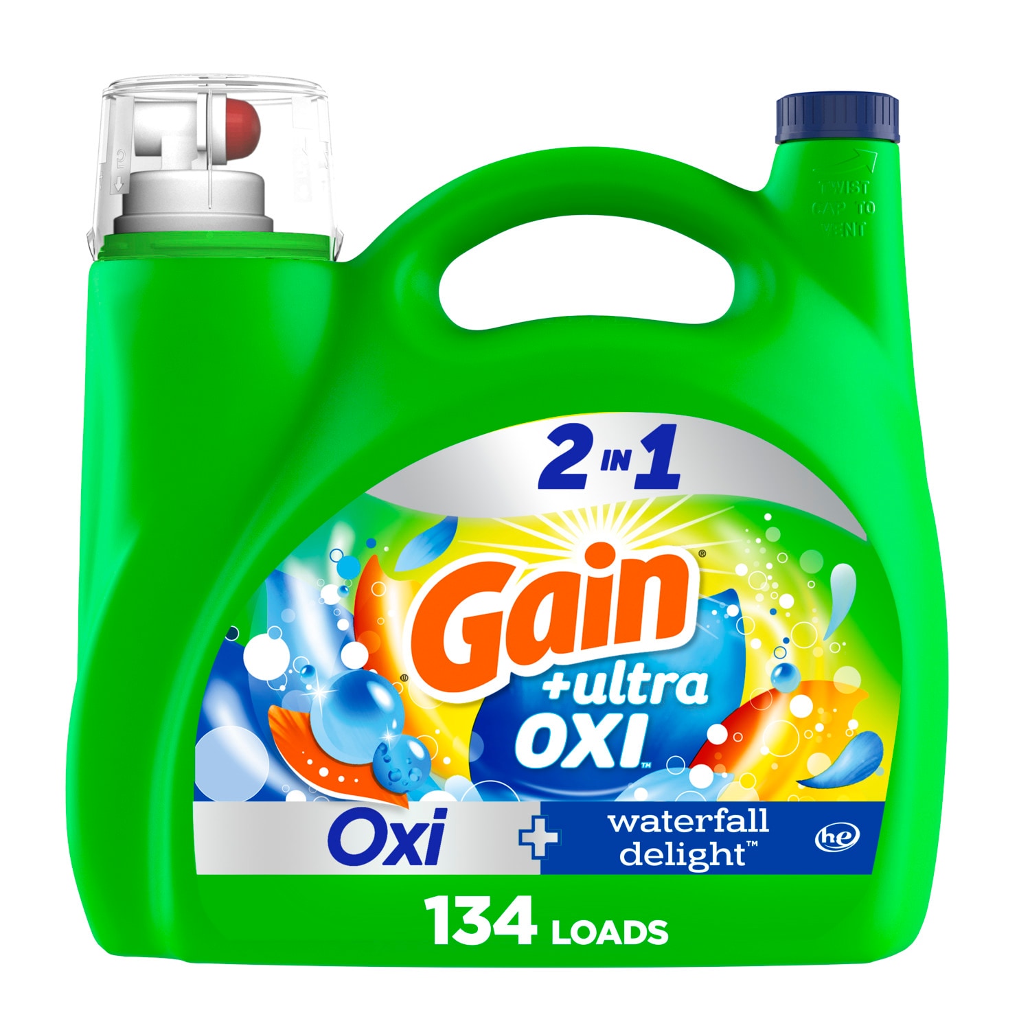 Gain 3077219115 Ultra OXI Waterfall Delight HE Laundry Detergent ( 194 -fl oz )