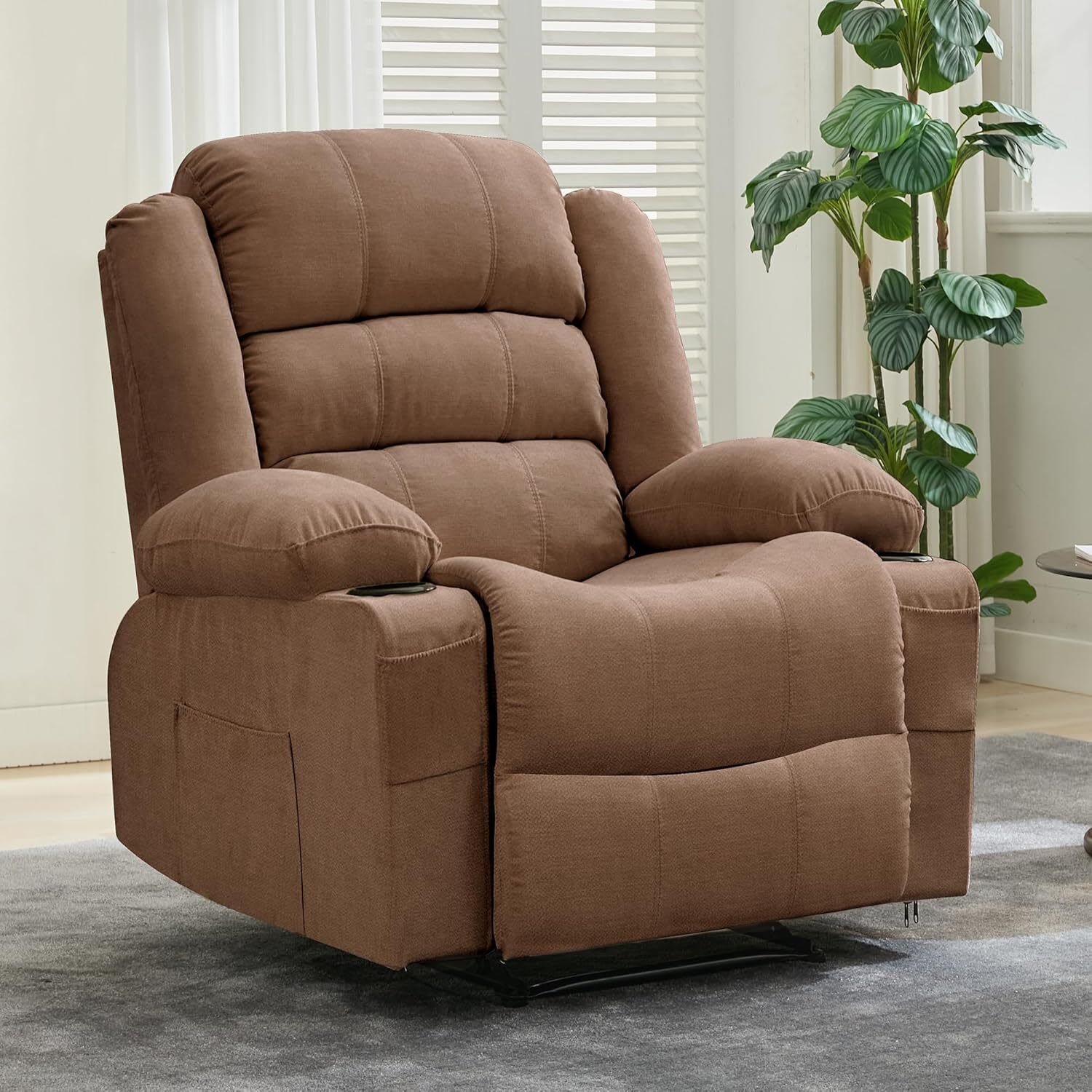 WhizMax LF-PHK-337GK5LH Transform your living space into a sanctuary of relaxation with our Oversized Recliner Chair featuring Heat and Massage functions. This recliner is perfect for unwinding after a long day or enjoying your favorite movie.