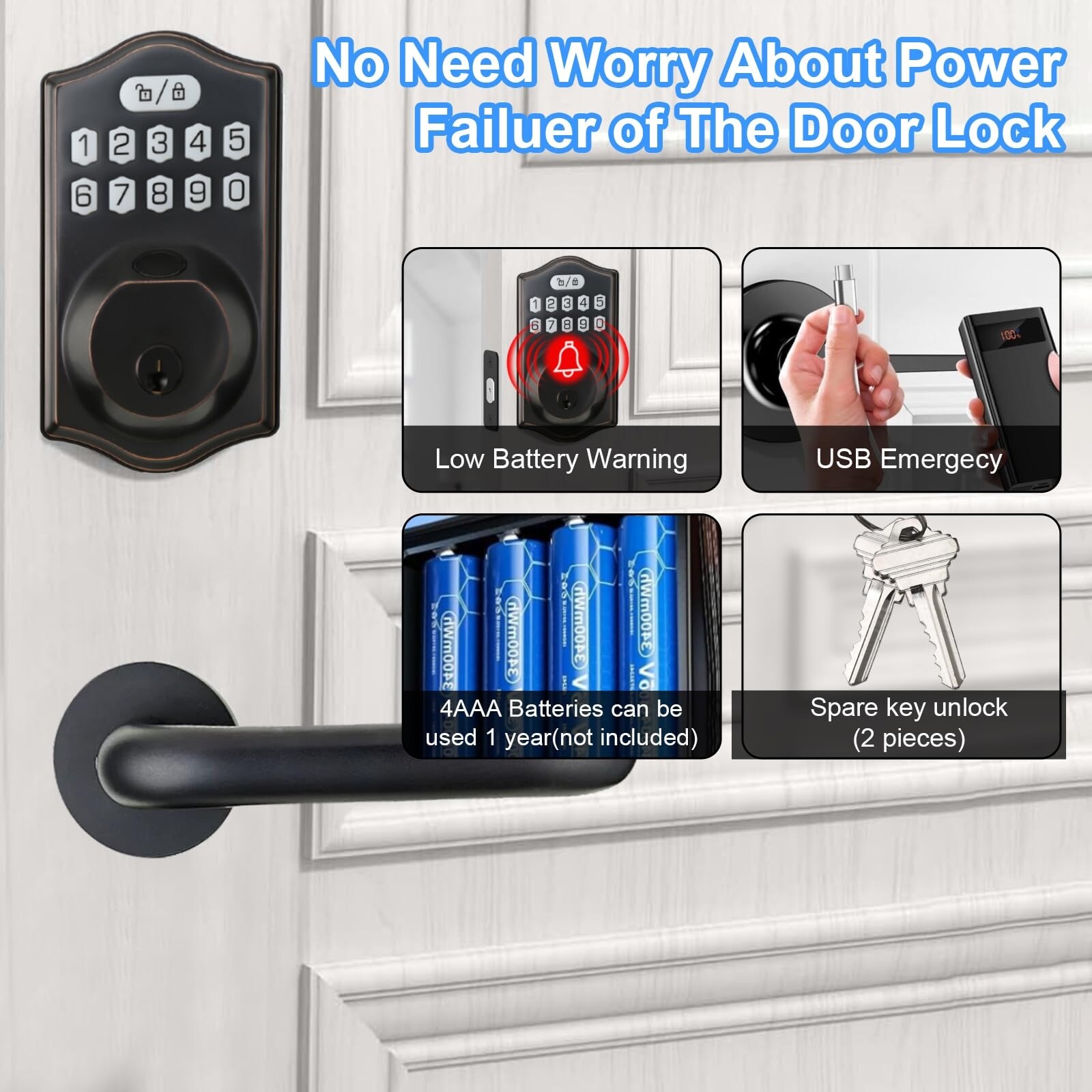 Aoibox LAB3TNNO Electronic-Door-Locks - View #4