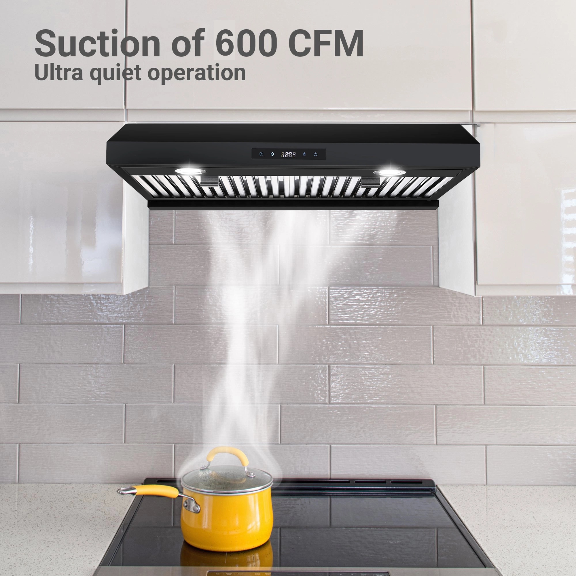 Damerin 30-in 600-CFM Ducted Black Under Cabinet Range Hoods ...