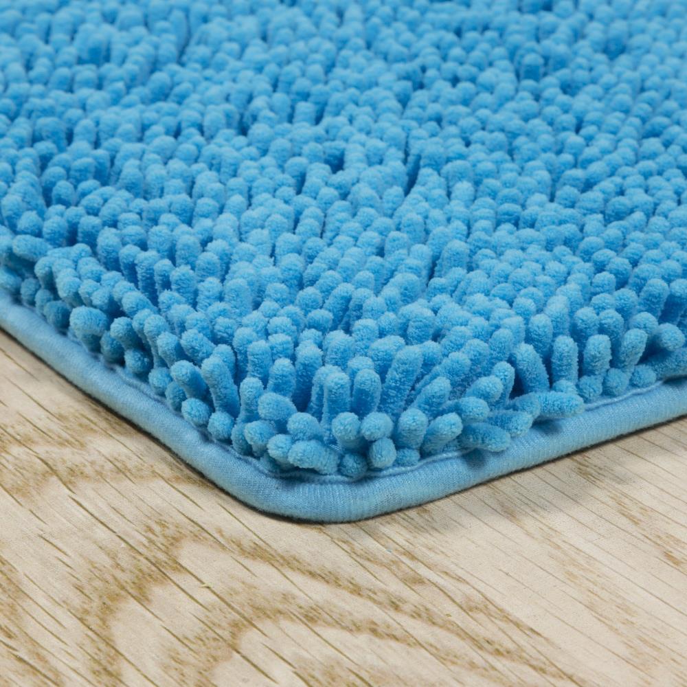 Hastings Home Bathroom Mats 31.5-in x 20.5-in Blue Rubber Memory Foam Bath  Mat in the Bathroom Rugs & Mats department at