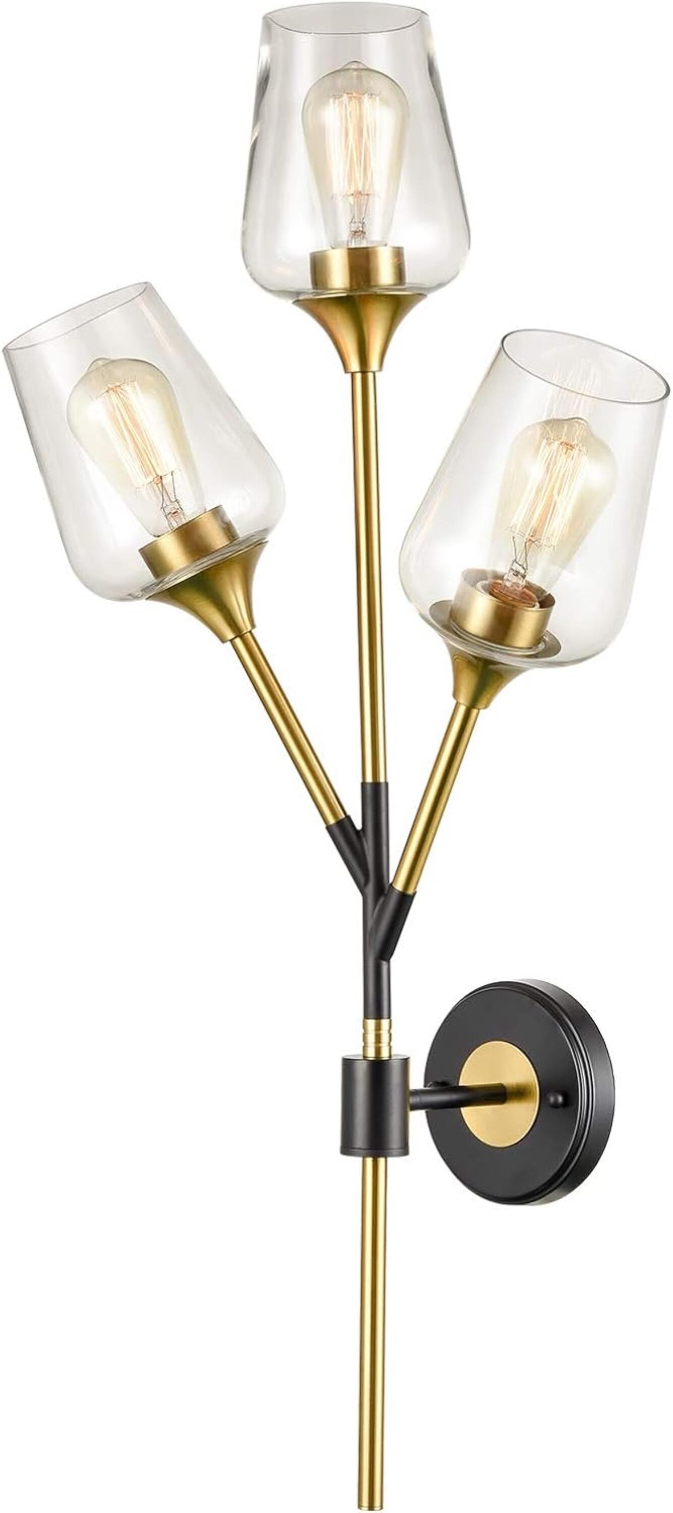 Claxy Rustic/Industrial 15-in W 1 -Light Brushed Brass Industrial Wall Sconce