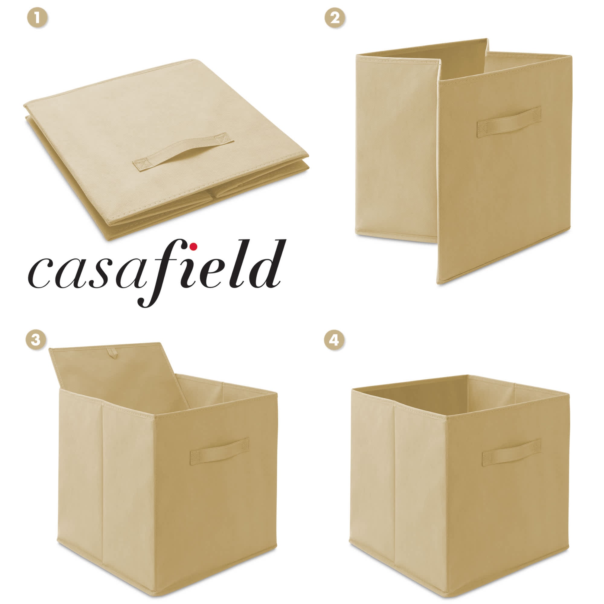 Casafield HOM-STO-13CC-BEIGE Laminate-Storage-Cubes - View #6