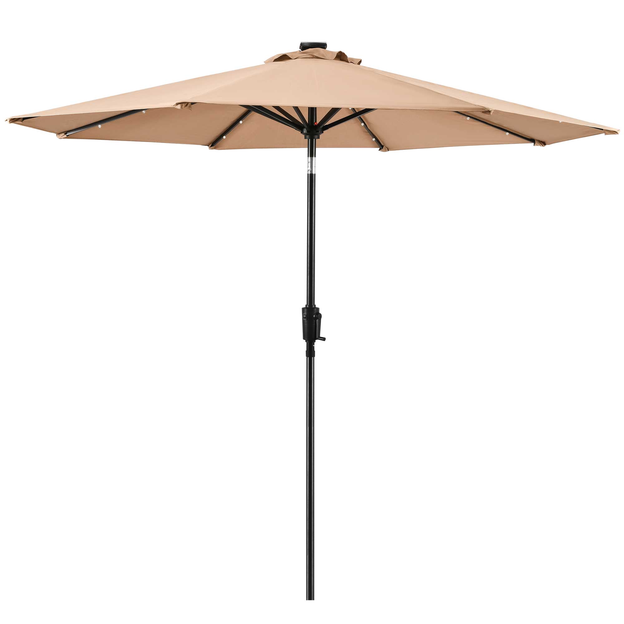 Sun-Ray 8.85-ft Aluminum Tan Push-button Tilt Market Patio Umbrella ...