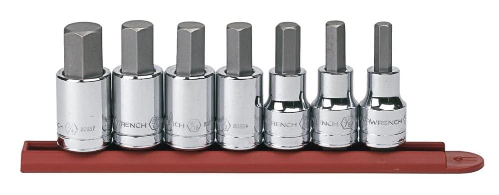 KD Tools 80721 7 Piece 1/2 In. Drive Hex Bit Socket Set