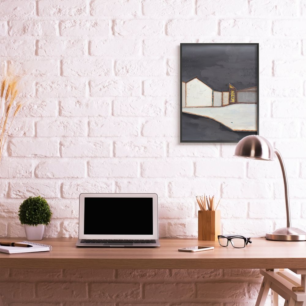 Ebony Framed Abstract Landscape Canvas for Kids Nursery, 24 x 30