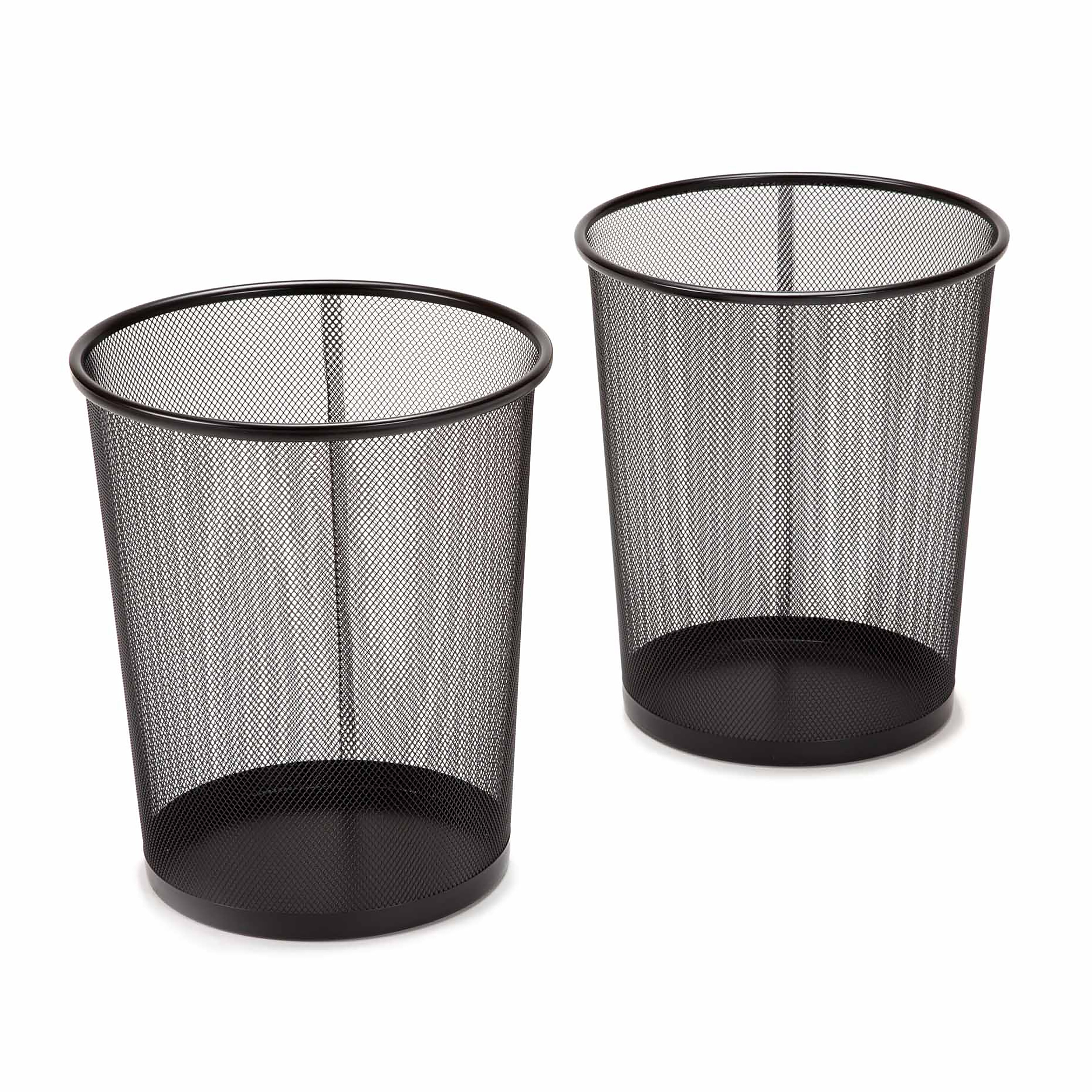 Seville Classics  6 Gal Round Mesh Wastebasket Recycling Bin (2-Pack)