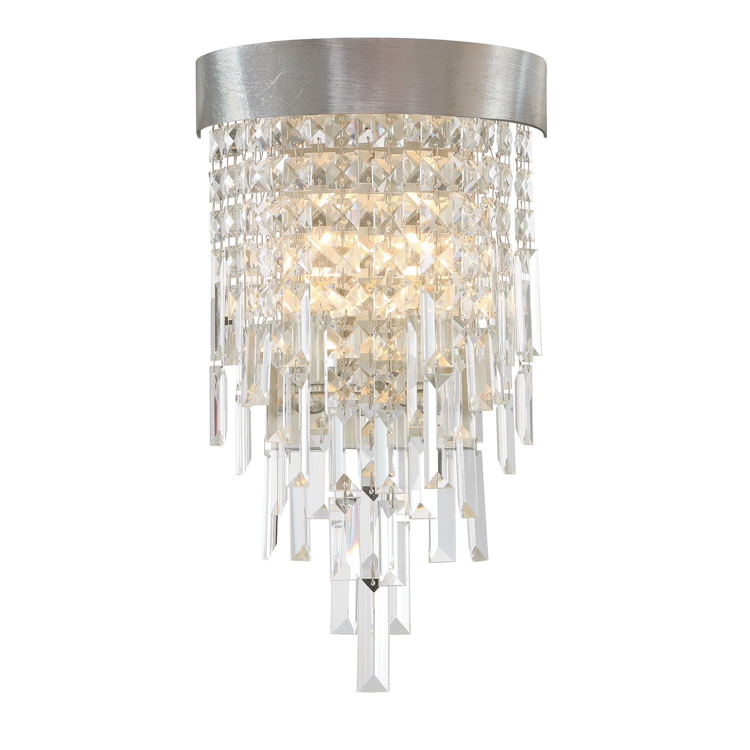 Crystorama WIN-212-SA-CL-MWP Winfield 9.75-in W 2 -Light Antique Stainless steel Wall Sconce