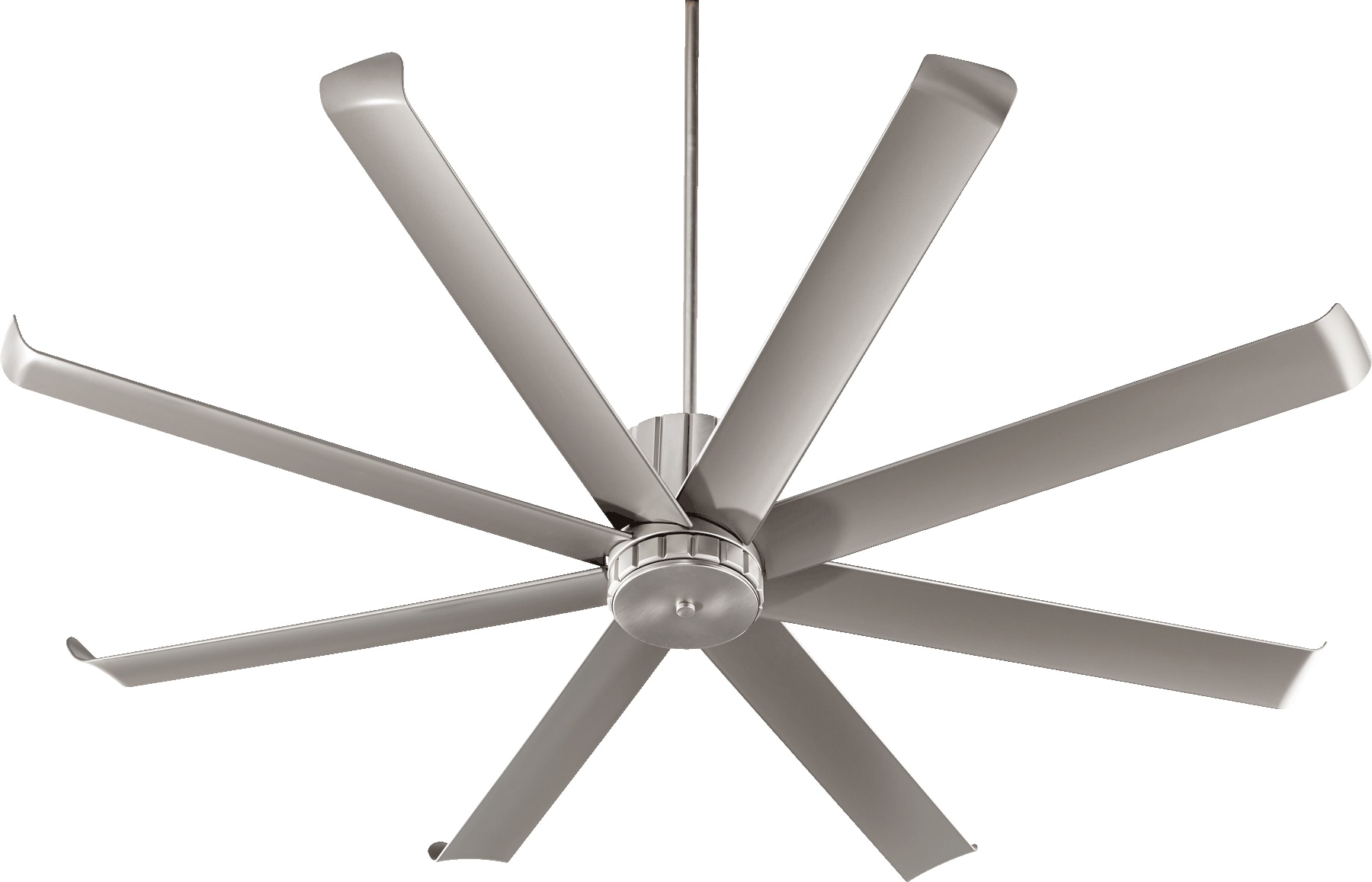 Quorum International 196728-65 Proxima Patio 72-in Outdoor Satin Nickel with Satin Nickel Blades Ceiling Fan Without Light ( 8 -Blade )
