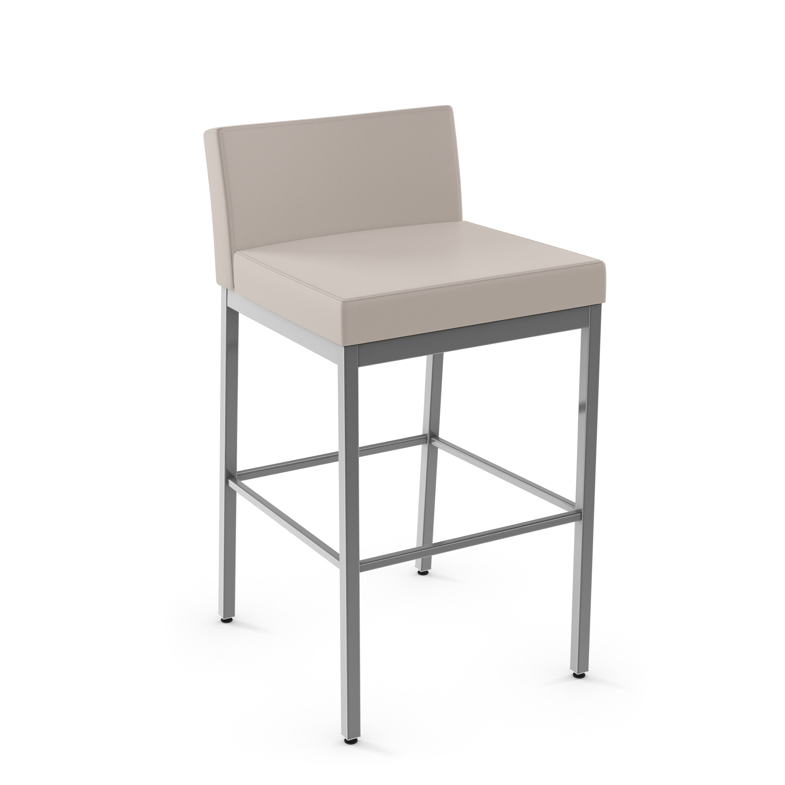 Fairfield Textured Dark Brown Counter Stool with Beige Faux Leather Seat