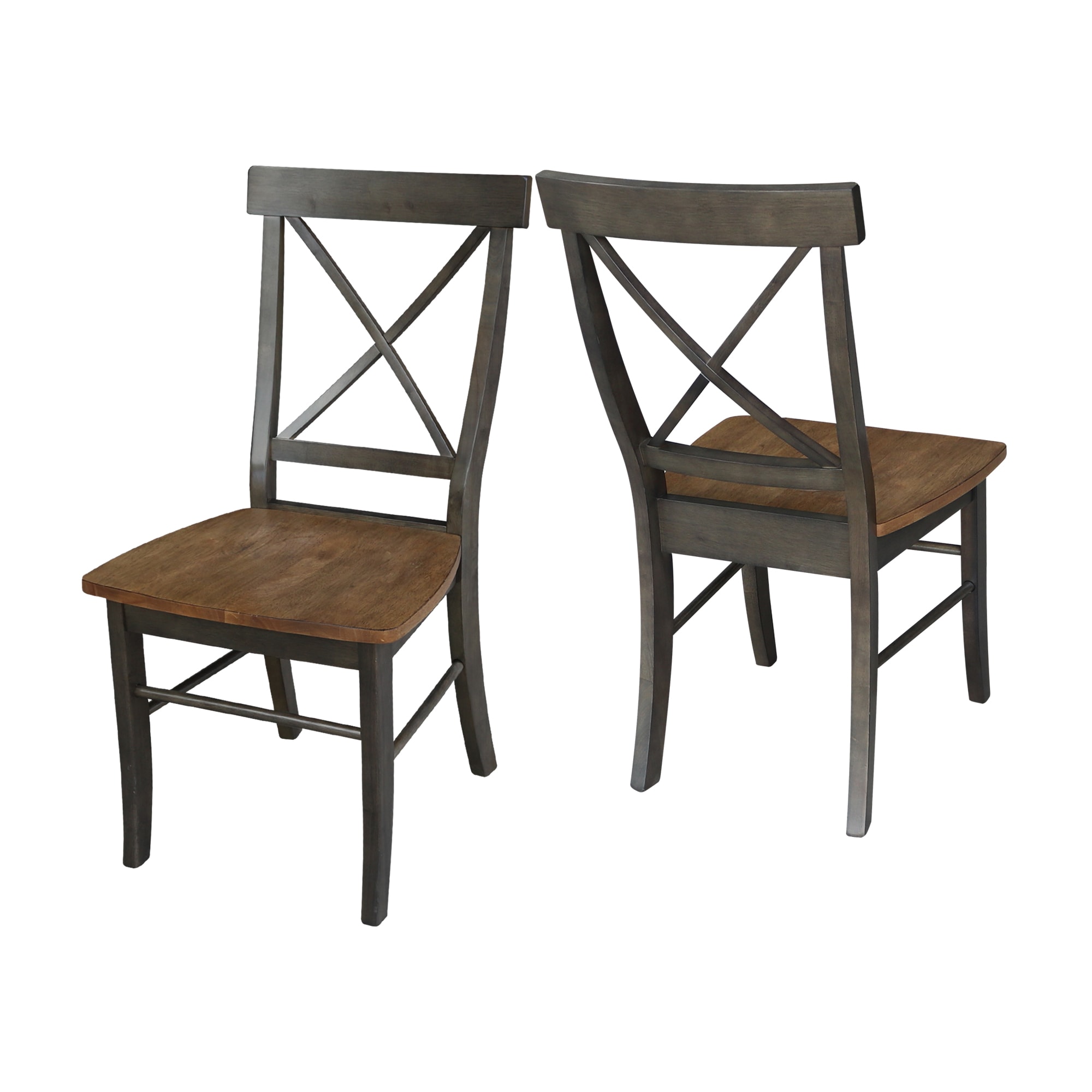 Black Cross Back Solid Wood Side Chair Set