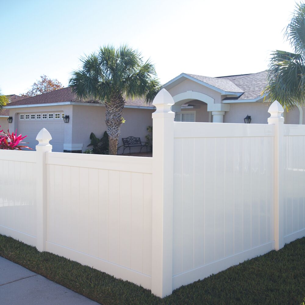 Freedom Hampton 6-ft H x 6-ft W White Privacy Vinyl Fence Panel ...