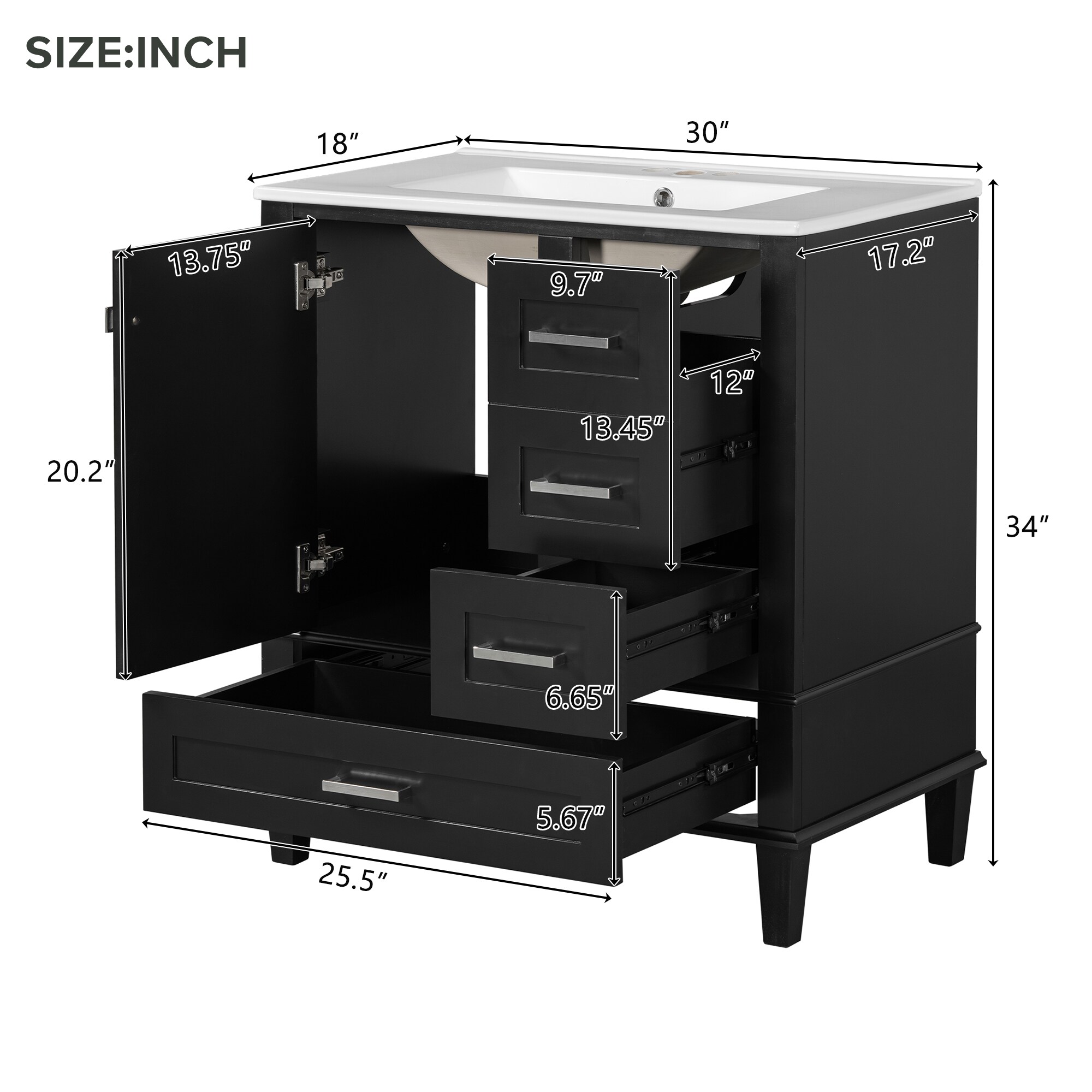 Forclover MONMVS-10BK Bath-Vanity-Combo - View #6