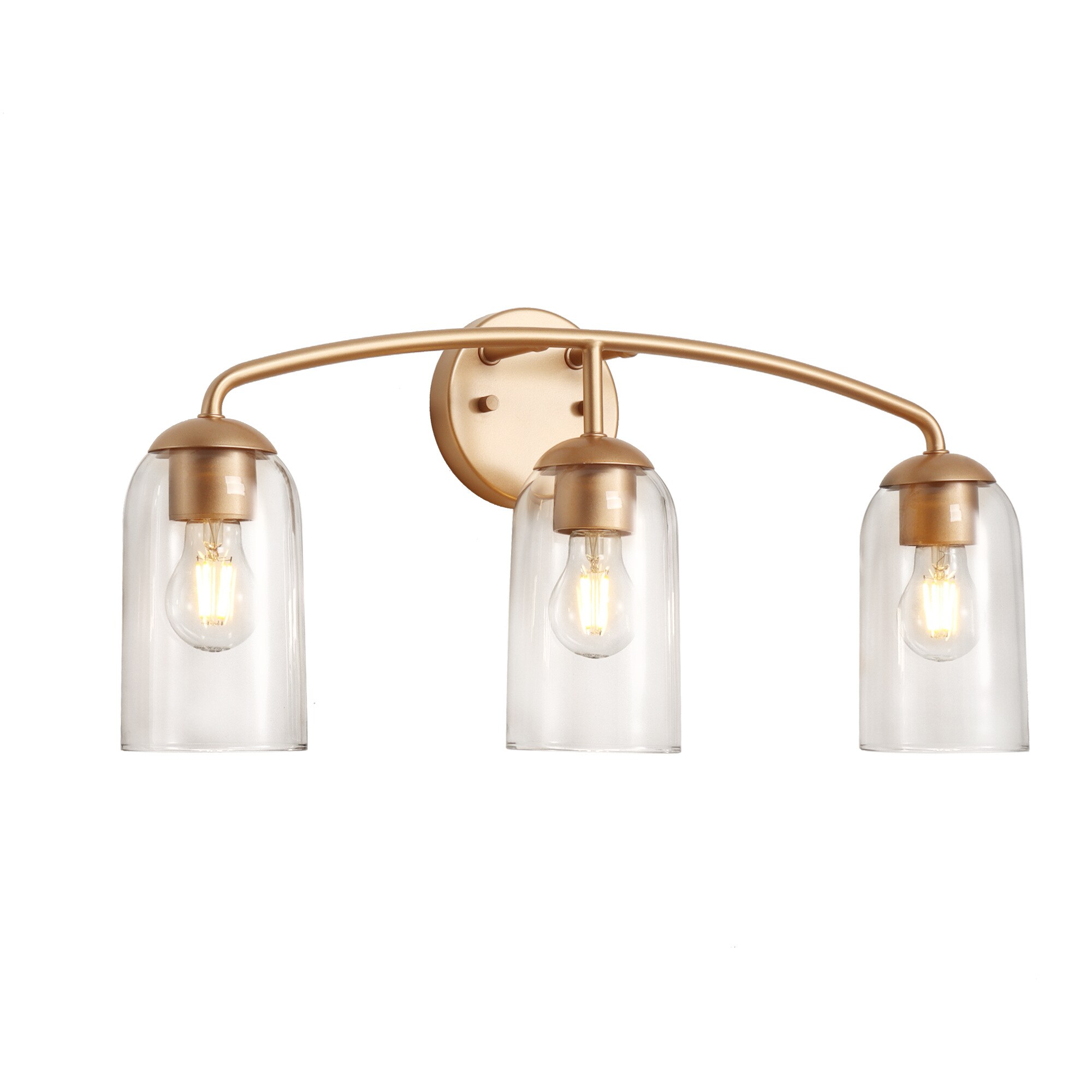 LNC Cylora 23.2-in 3 Light Matte Gold Modern/contemporary Bathroom Vanity light