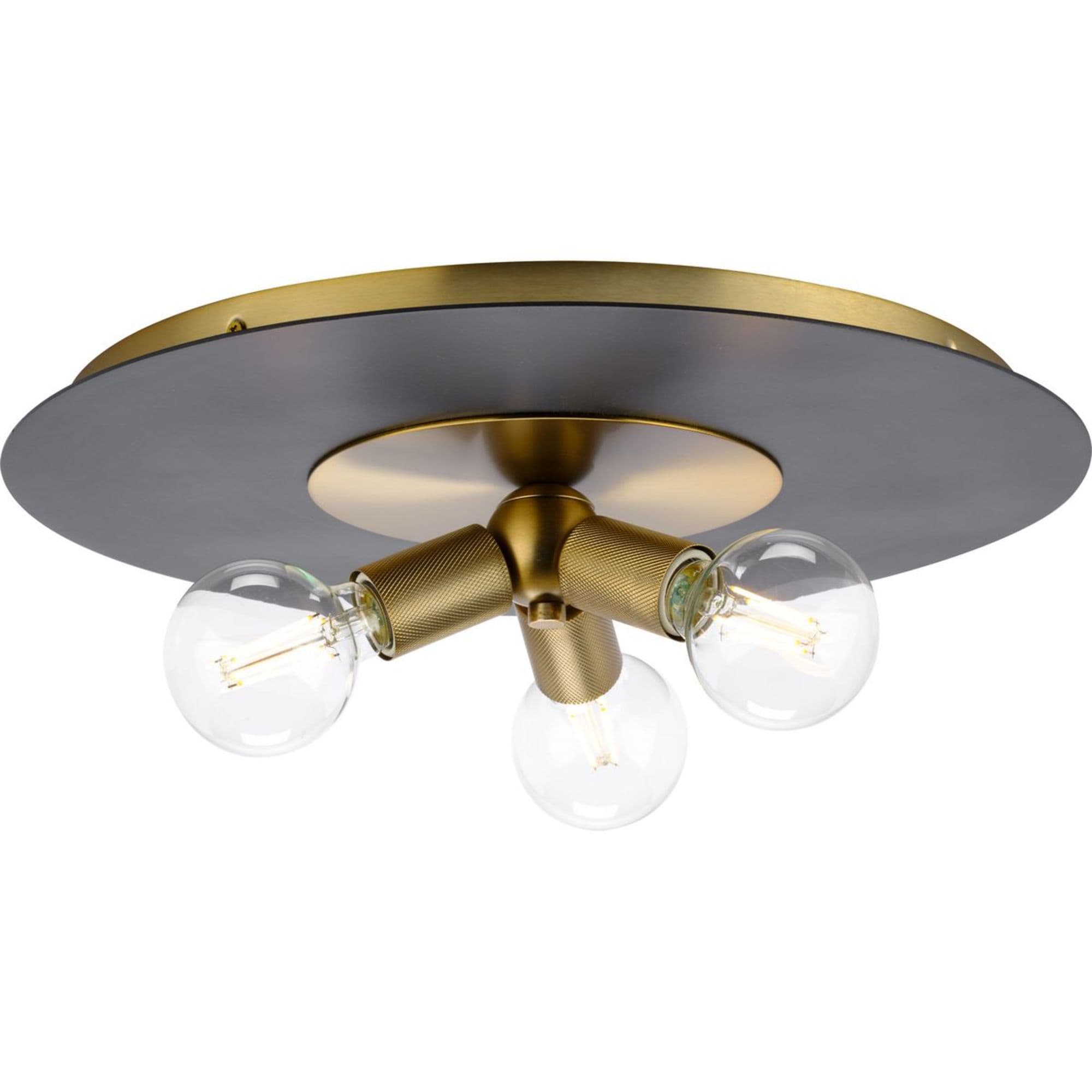 Progress Lighting P350248-109 Trimble 3 -Light 18-in Brushed Bronze Flush Mount Light
