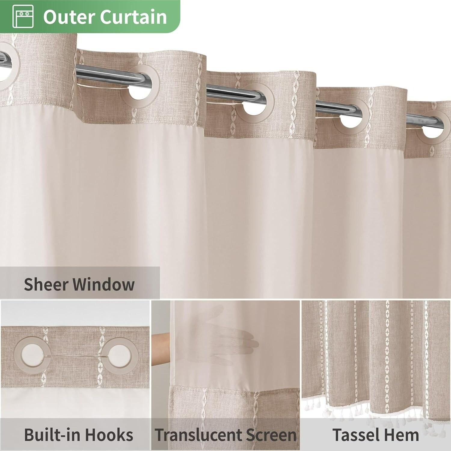 Paradigms Interiors 514068526216 Shower-Curtains-Liners - View #3