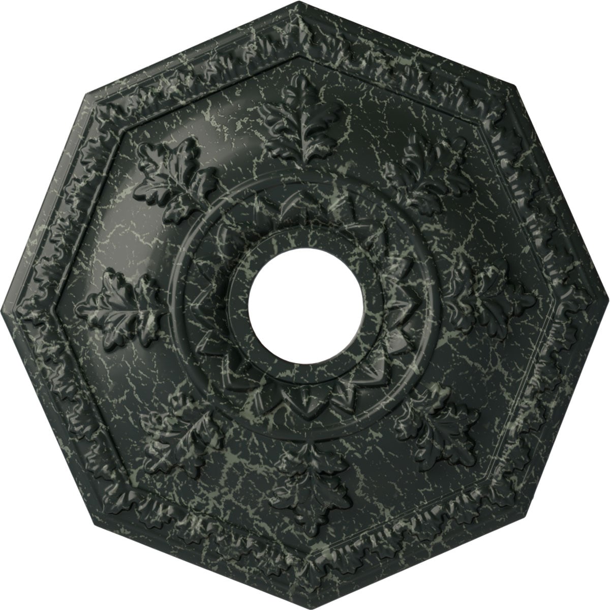 Ekena Millwork CM18NTPTC Nottingham 18-in W x 18-in L Painted Turtle Crackle Polyurethane Whole Ceiling Medallion