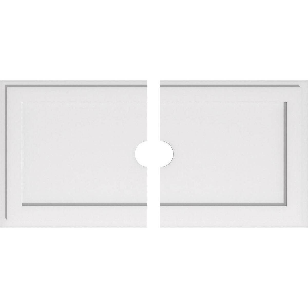 Ekena Millwork CMP34X17RE2-03000 Rectangle 34-in W x 17-in L Contemporary PVC Split Ceiling Medallion