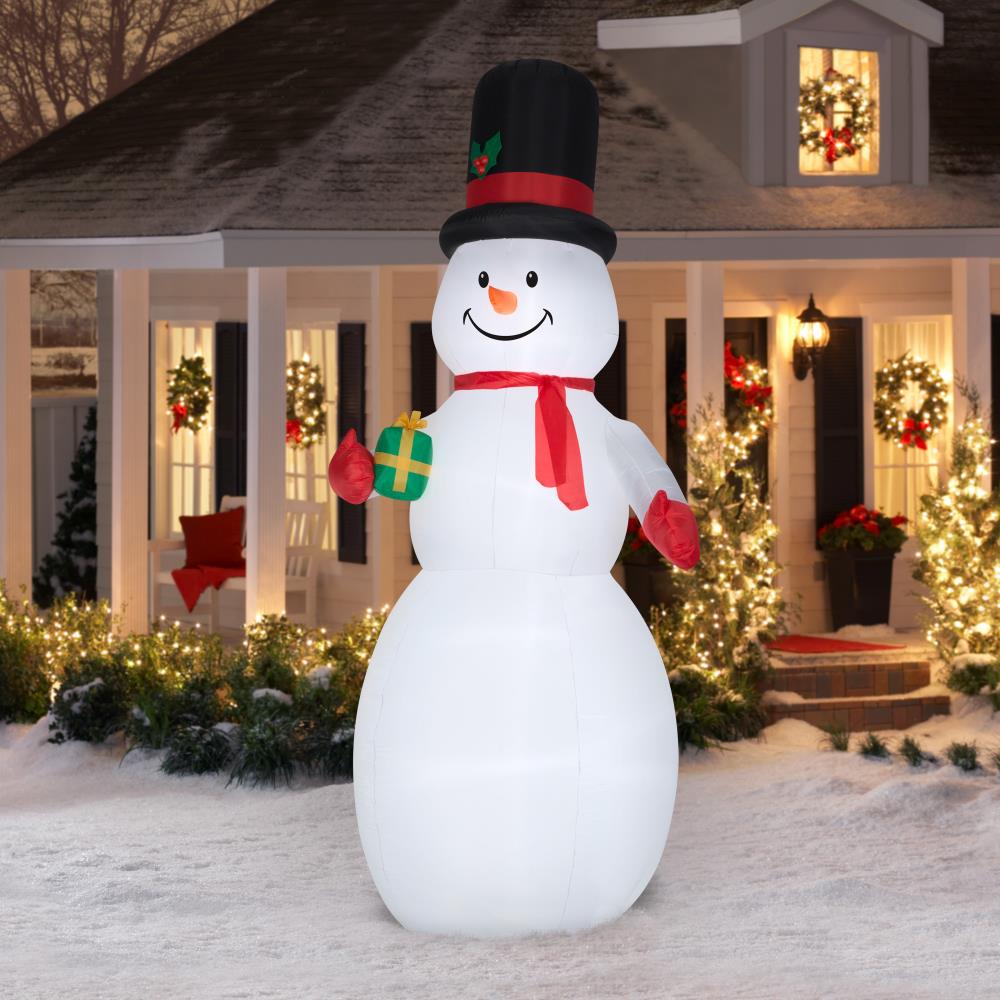 Gemmy 10-ft Lighted Snowman Christmas Inflatable at Lowes.com