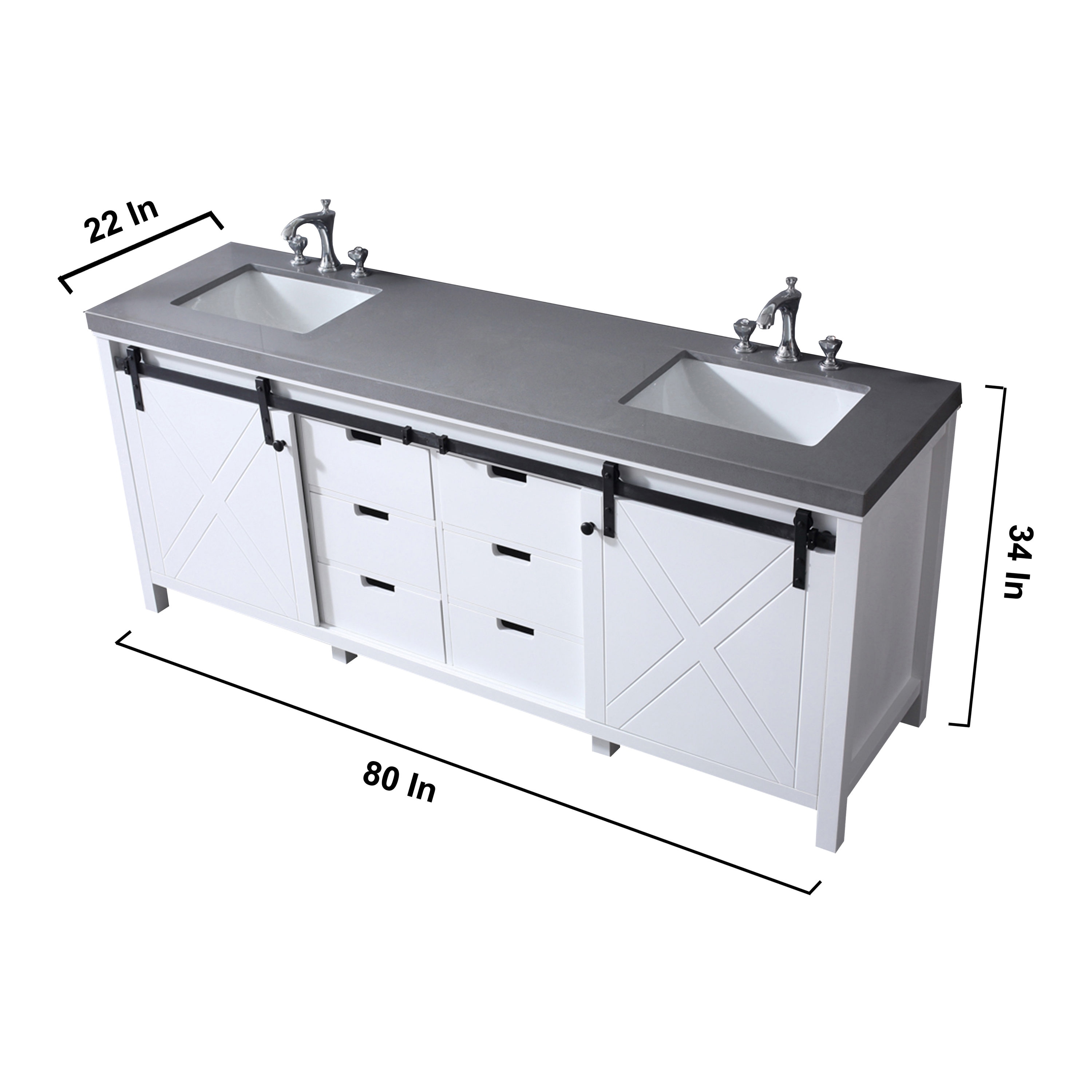 Lexora LM342284DHCSM34F Bath-Vanity-Combo - View #13