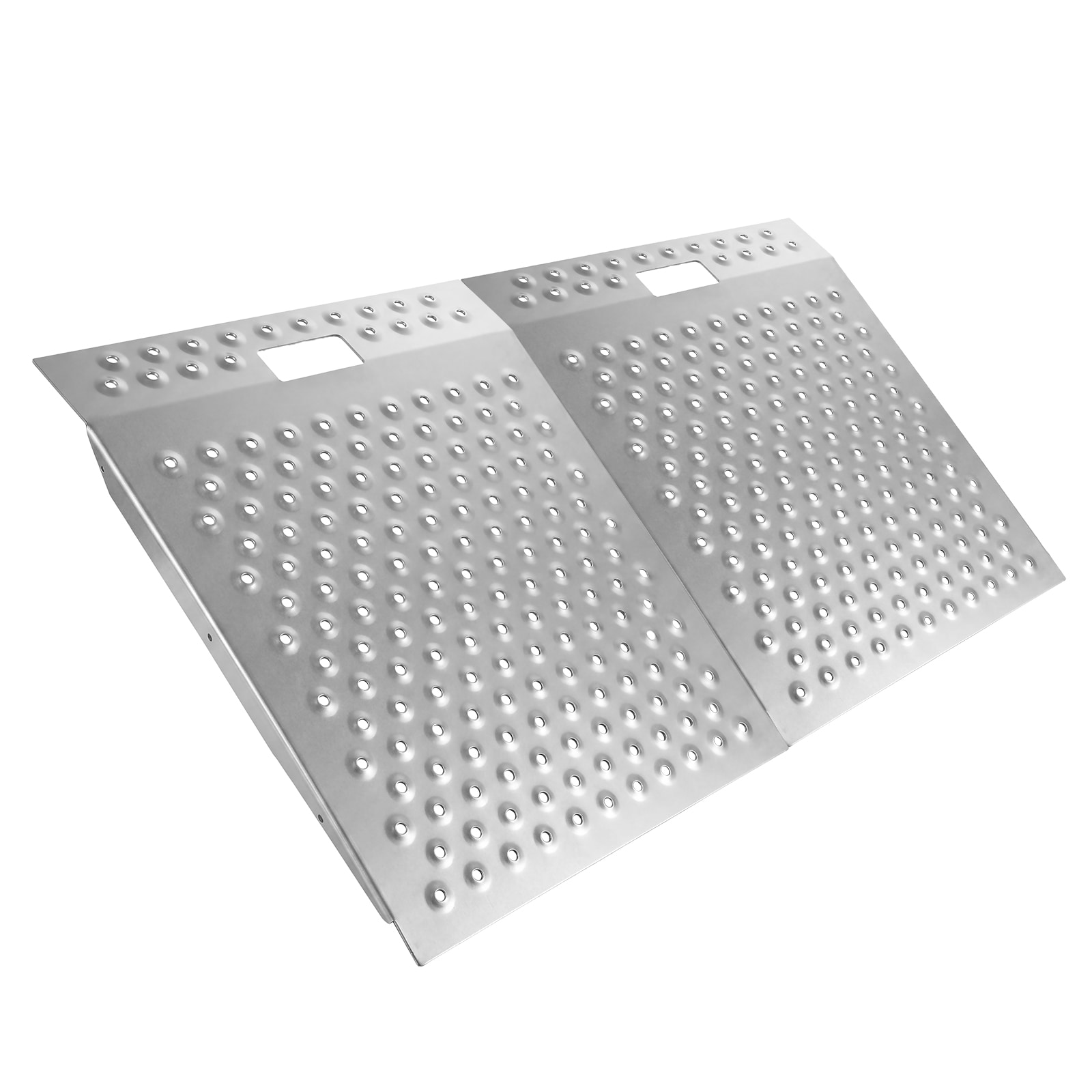 GarveeLife 2Pcs 29 x 48 in Heavy Duty Aluminum Shed Ramp for Riding Mower Lawn Equipment 1500lbs Capacity Anti Slip Punch Plate Loading Ramps for ATV Motorcycle Garage Barn Tractor