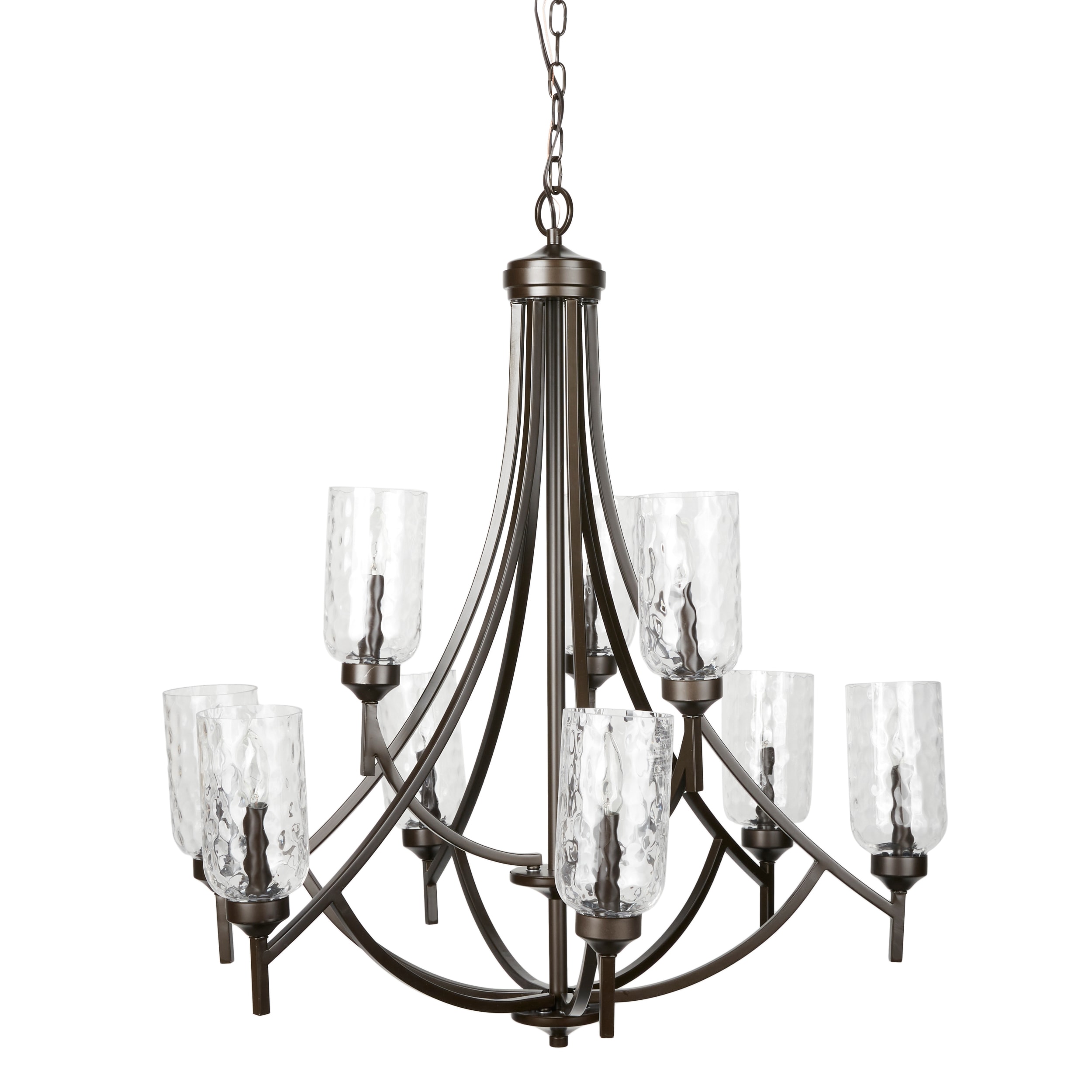 Latchbury 9-Light Aged Bronze Transitional Dry rated Chandelier | - allen + roth FD19-066-1