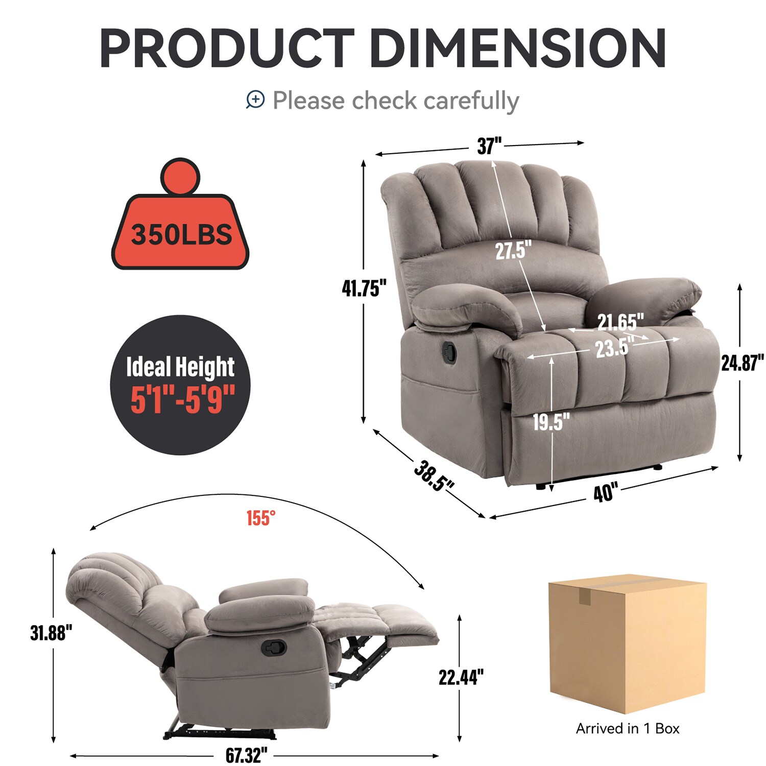 Sumyeg WF-HYSN-65990US-WH recliners - View #5