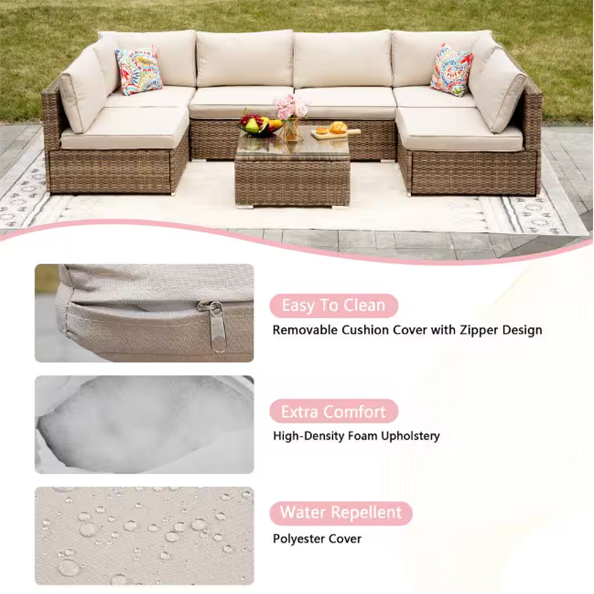 CESICIA R15-7P-BR Patio-Conversation-Sets - View #6