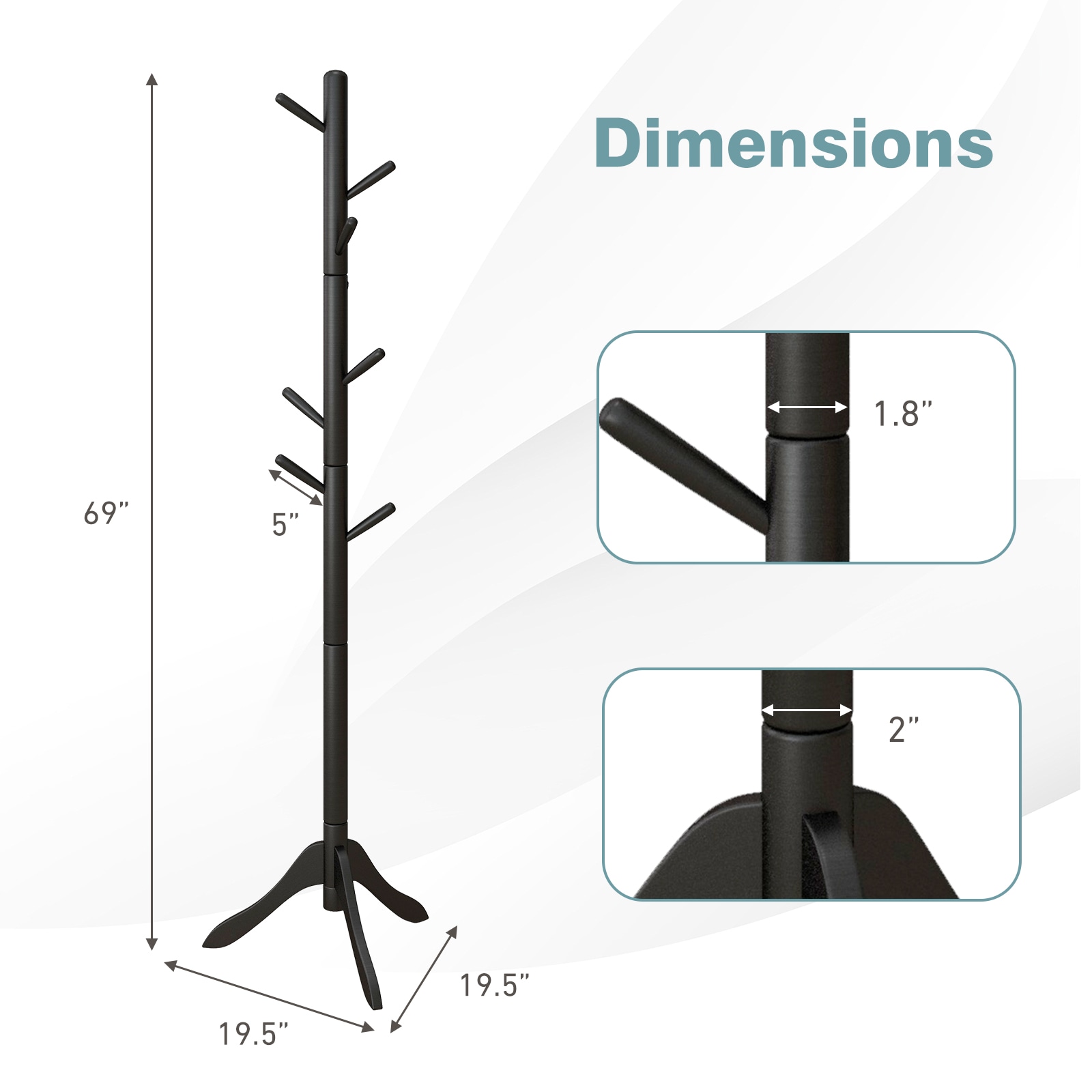Slickblue D-CO-KB21656WH Coatrack-Stands-Pedestals - View #7