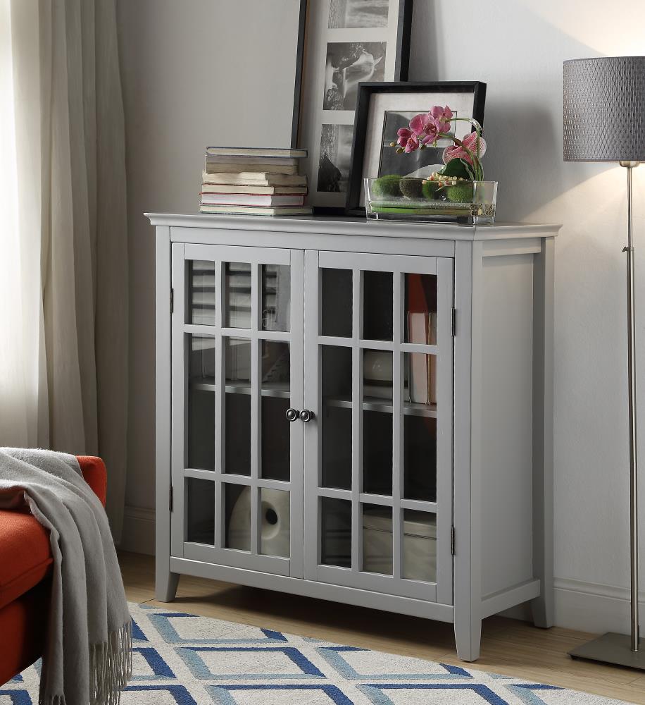 Linon Largo Gray Transitional Wood Media Cabinet at Lowes.com