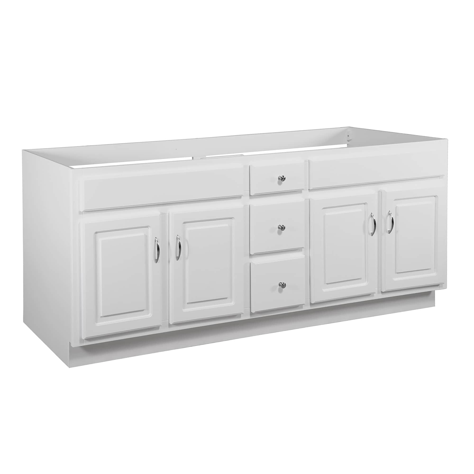 OKD 72 Tall Wood Modern Home Storage Closet Bathroom Cabinet with 2 Doors  and Adjustable Shelves, White 