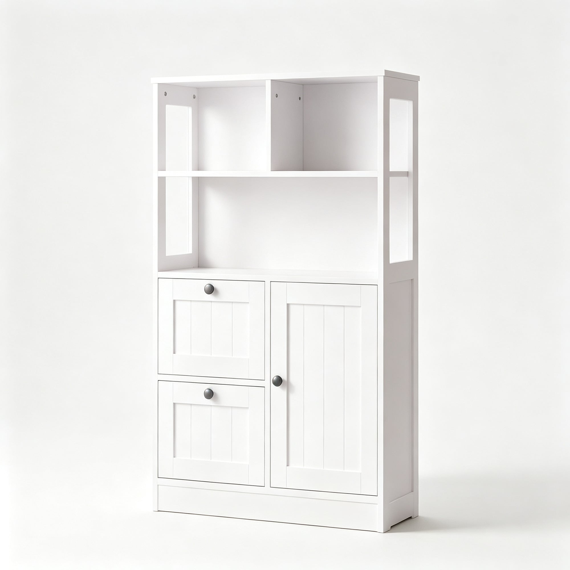 Serwall 34'' H Freestanding  Storage Cabinet with Open Shelves Drawers and Door